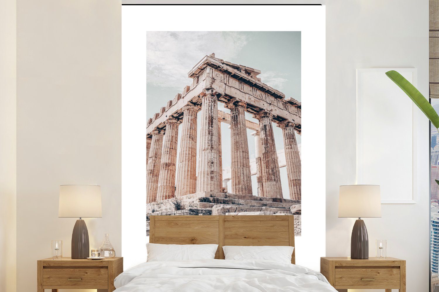 Wohnzimmer, Montagefertig MuchoWow Fototapete Vinyl St), Parthenon, - Matt, (3 bedruckt, Wandtapete für Griechenland - Tapete Athen