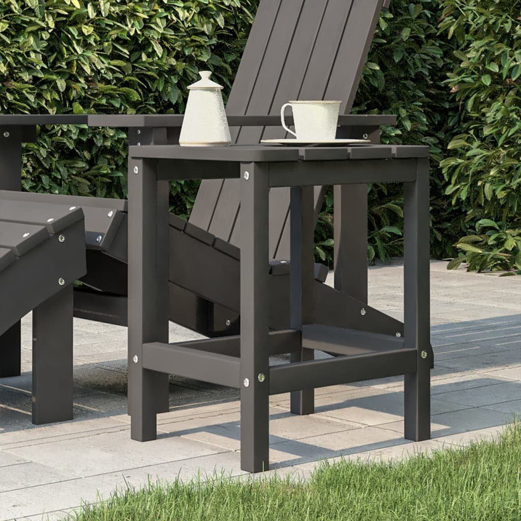 Outdoor-Beistelltisch Aus HDPE – 2-stöckig, Grau, 41,6 Cm Hoch, Wetterfest Für Terrasse, Balkon & Pool