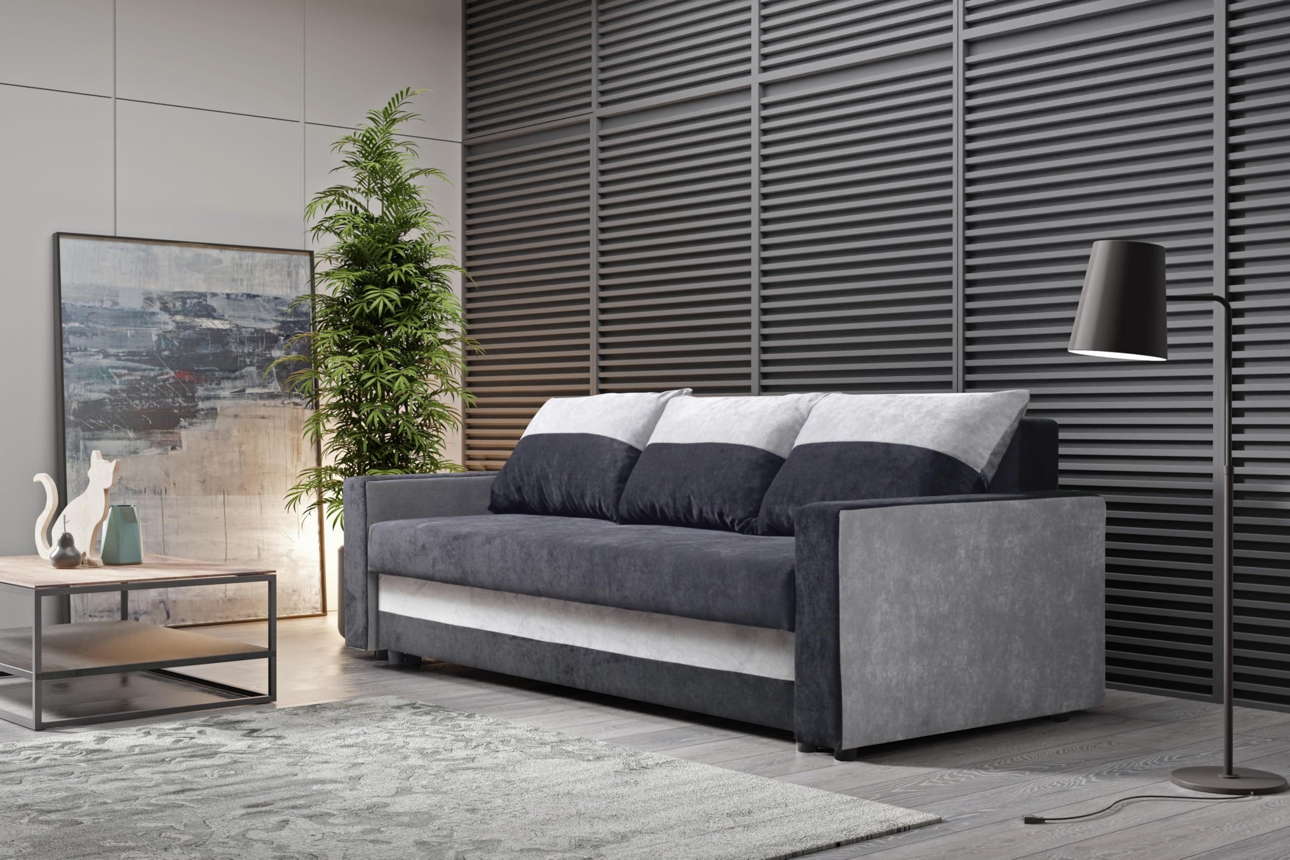 KIER FURNITURE Sofa mit Schlaffunktion, Sofa Breite 220 cm - Liegefläche 140x190 cm