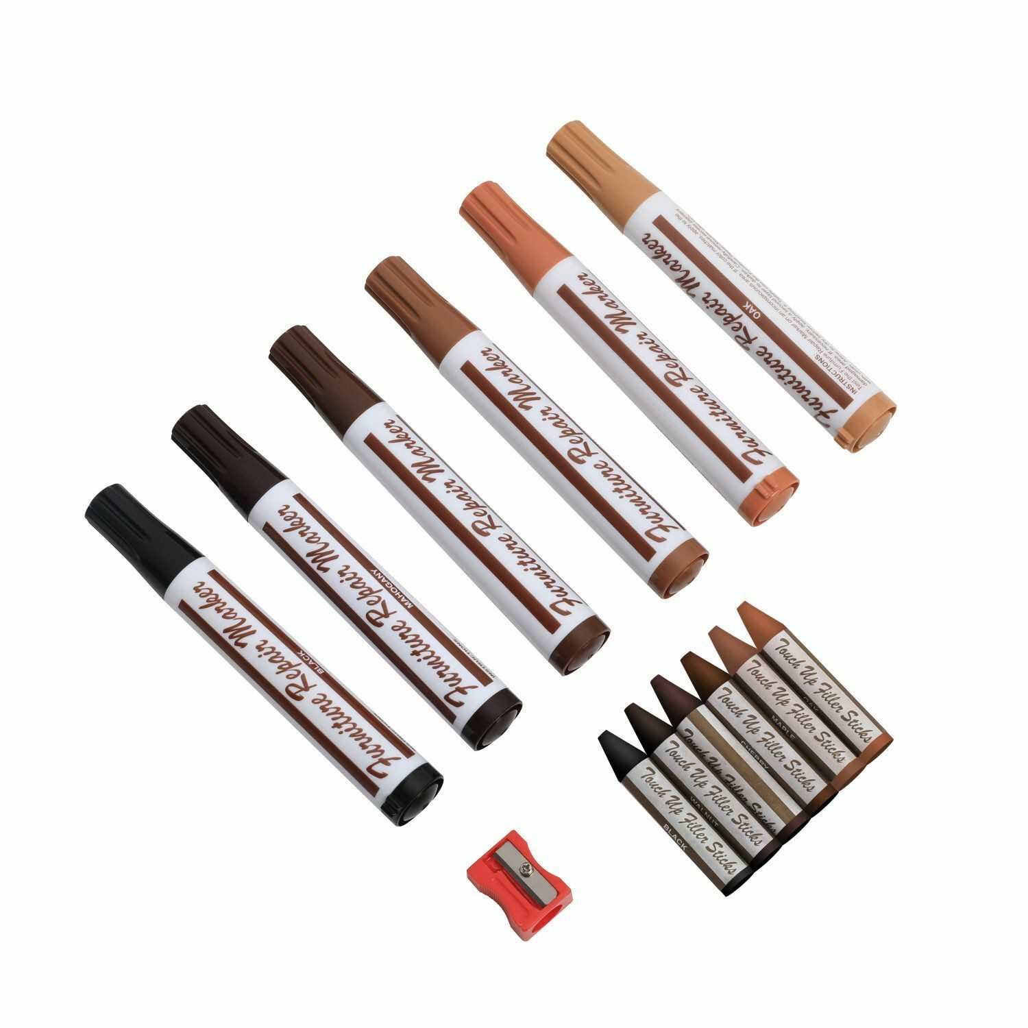 VABIONO Retuschierstift Möbelmarker Möbelreparatur Kratzerstift Holzmarker für Holz & Möbel, (Kratzerentferner, 13-tlg., Schützen Sie Ihre wertvollen Holzmöbel), kostenloser Versand