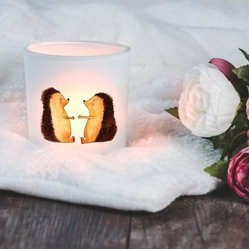 Mr. & Mrs. Panda Windlicht Igel Liebe - Transparent - Geschenk, Hochzeitstag, Verlobung, Kerzeng (1 St), Gemütlich