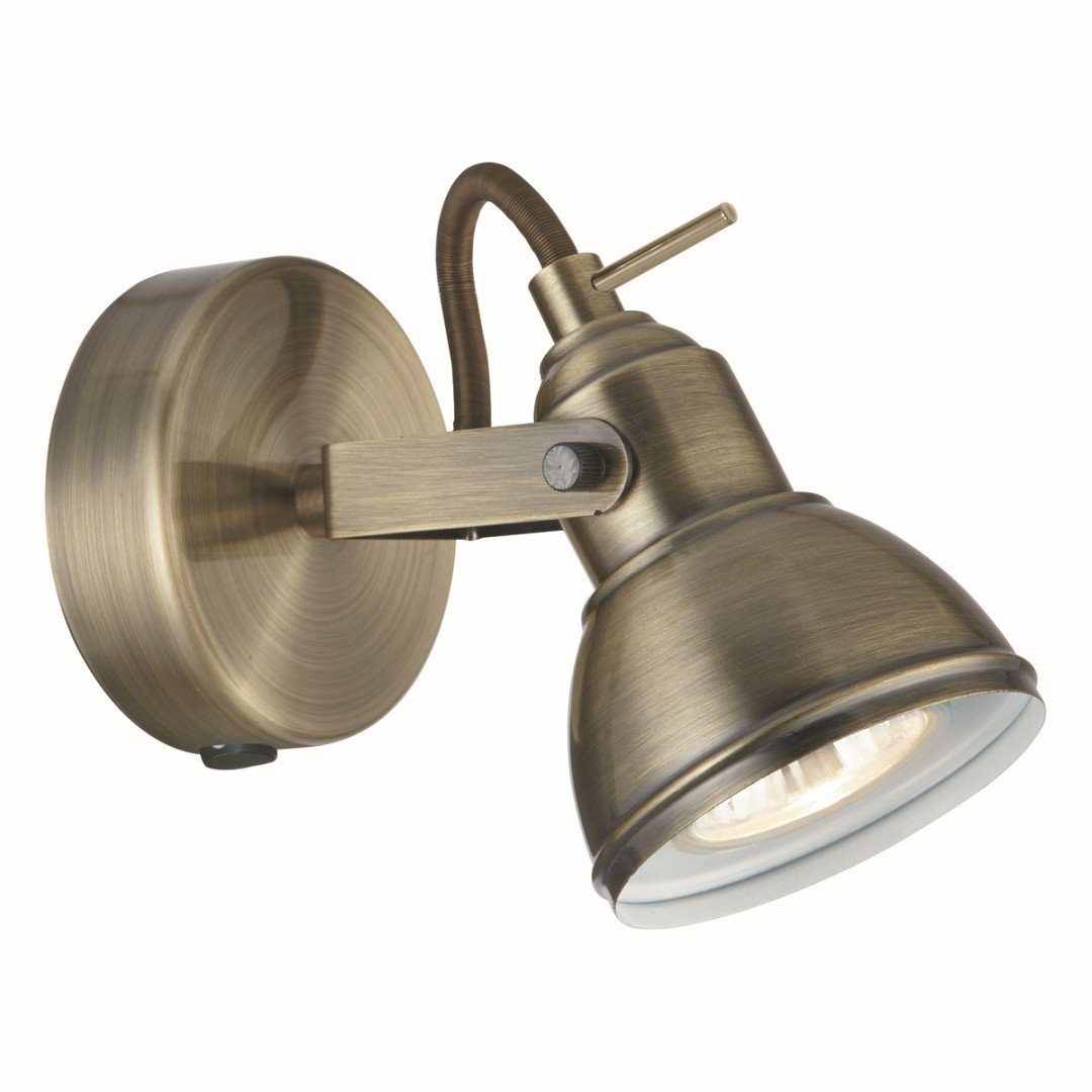 Licht-Erlebnisse Deckenstrahler BELGERN-SCHILDAU, Wandlampe Messing GU10 Metall  Retro Wandspot