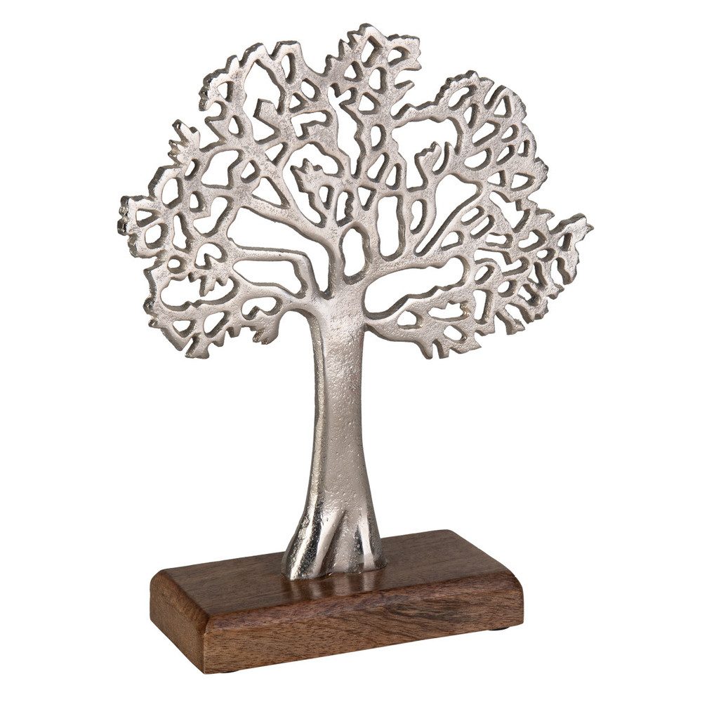 Dekofigur Standdeko - Baum - Metall, Holz - ca. 23 x 7,5 x 27 cm