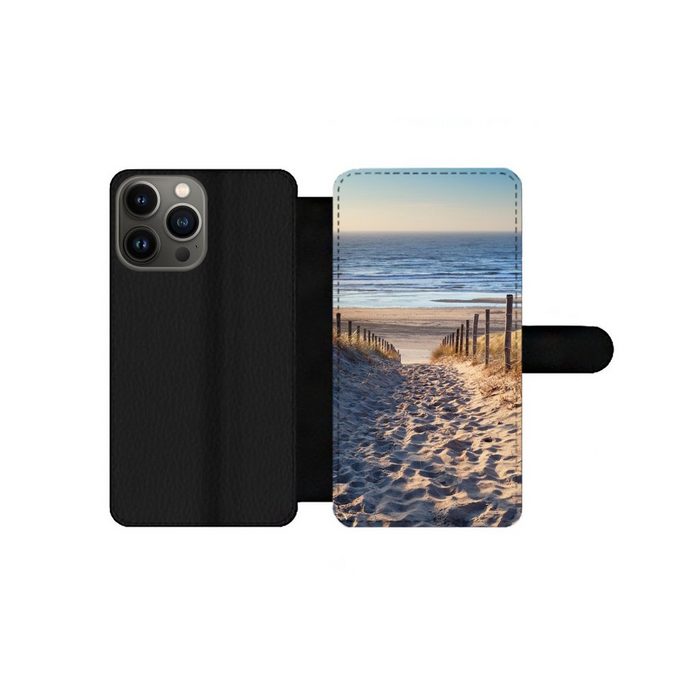 MuchoWow Handyhülle Strand - Meer - Niederlande - Dünen - Sonne Handyhülle Telefonhülle Apple iPhone 13 Pro Max