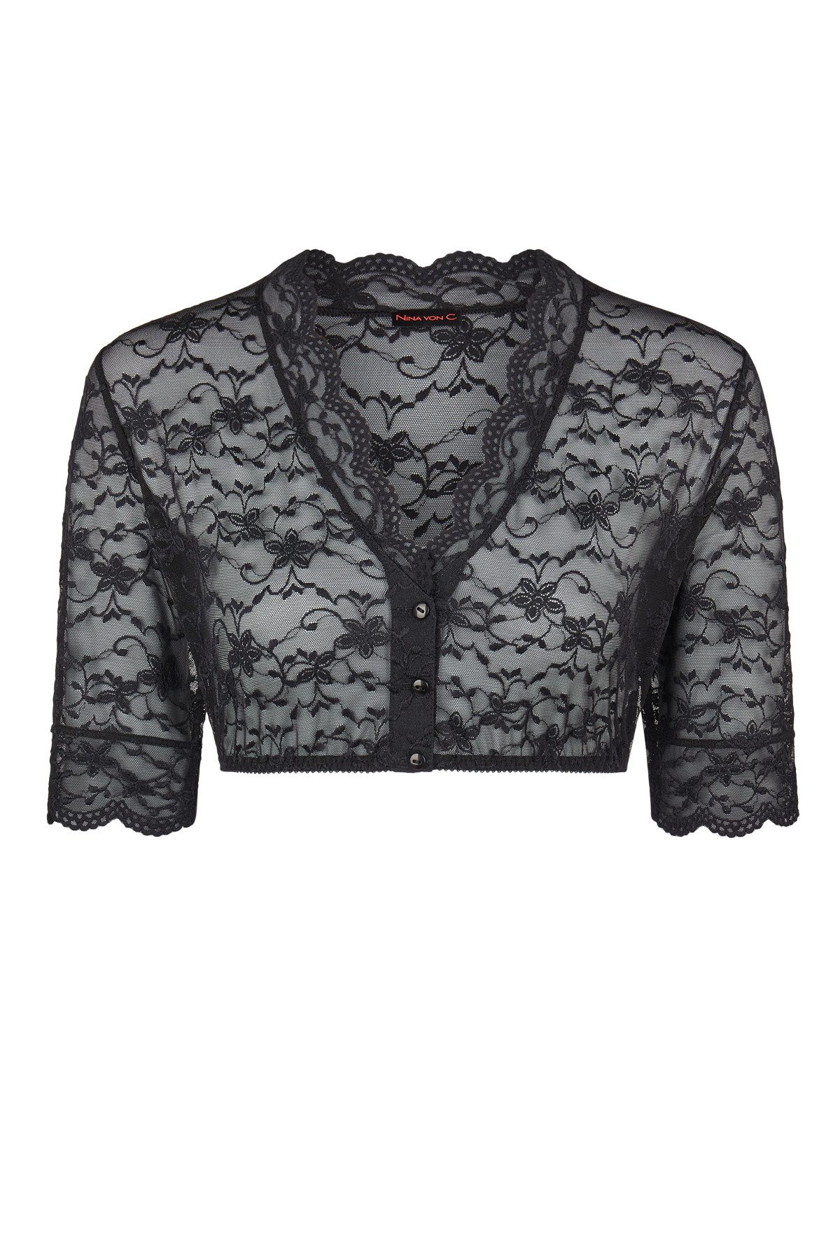 Nina Von C. Dirndlbluse Dirndl-Bluse Luisa, halbarm - schwarz günstig online kaufen