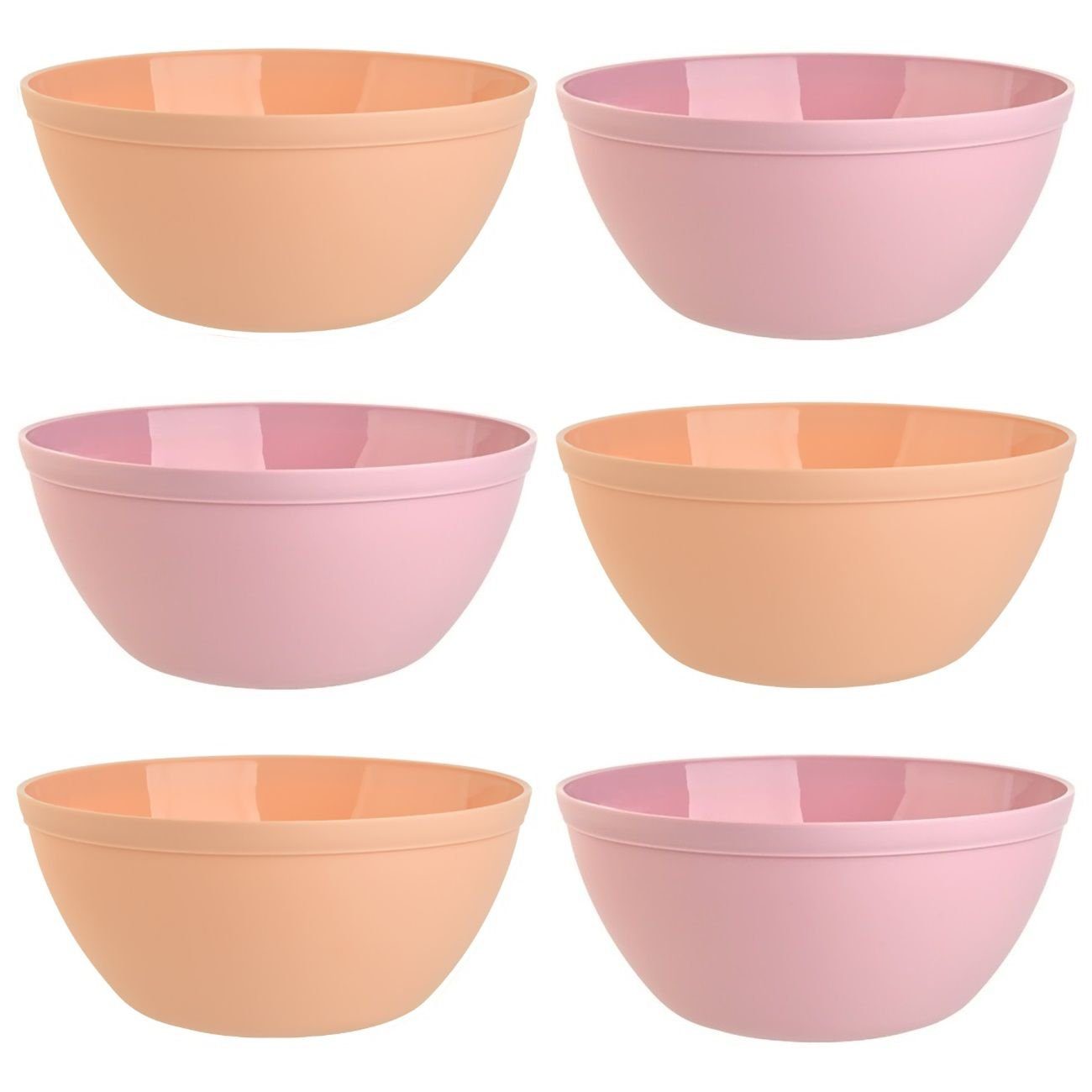 Engelland Müslischüssel Plastikschale, 900 ml, PP-Kunststoff (BPA-frei), (Vorteils-Set, 6-tlg), spülmaschinengeeignet, mikrowellengeeignet, Ø 16 cm, BPA-frei