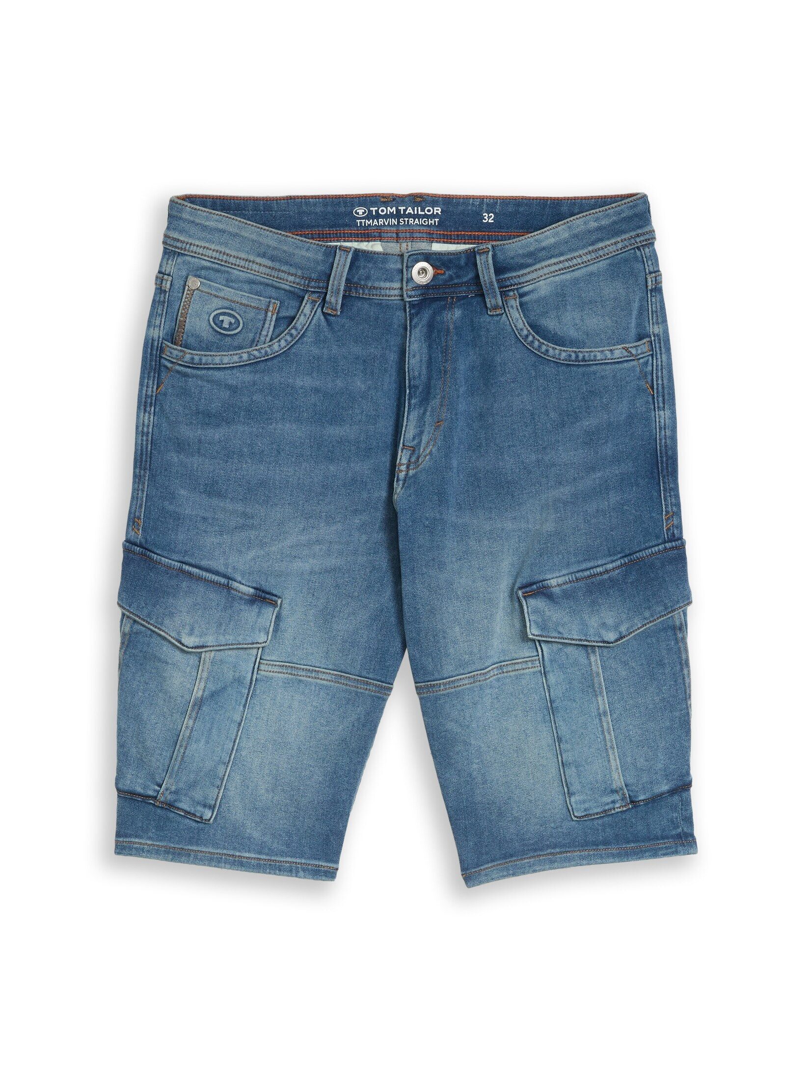 TOM TAILOR Shorts Jeanshosen TTMARVIN STRAIGHT Cargo Jeans Shorts