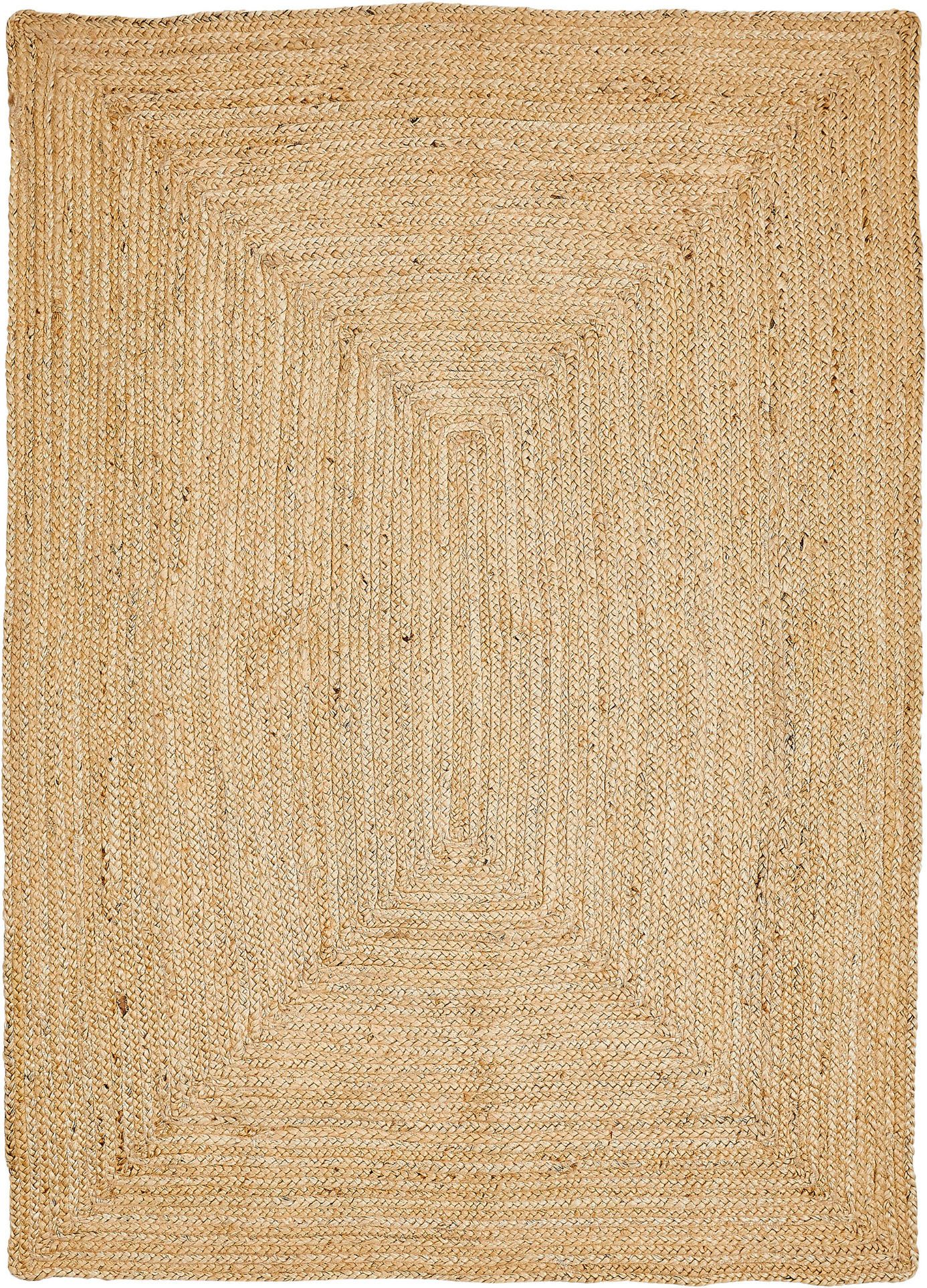 LUXOR living Teppich Ibo, Juteteppich, rechteckig, Höhe: 7 mm, Wendeteppich, handgeflochten, Naturfaser, Boho-Style