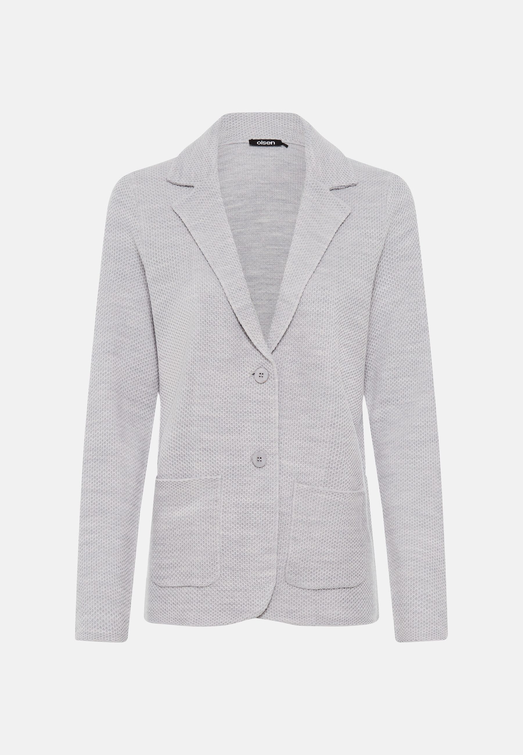 Olsen Cardigan mit Blazerkragen