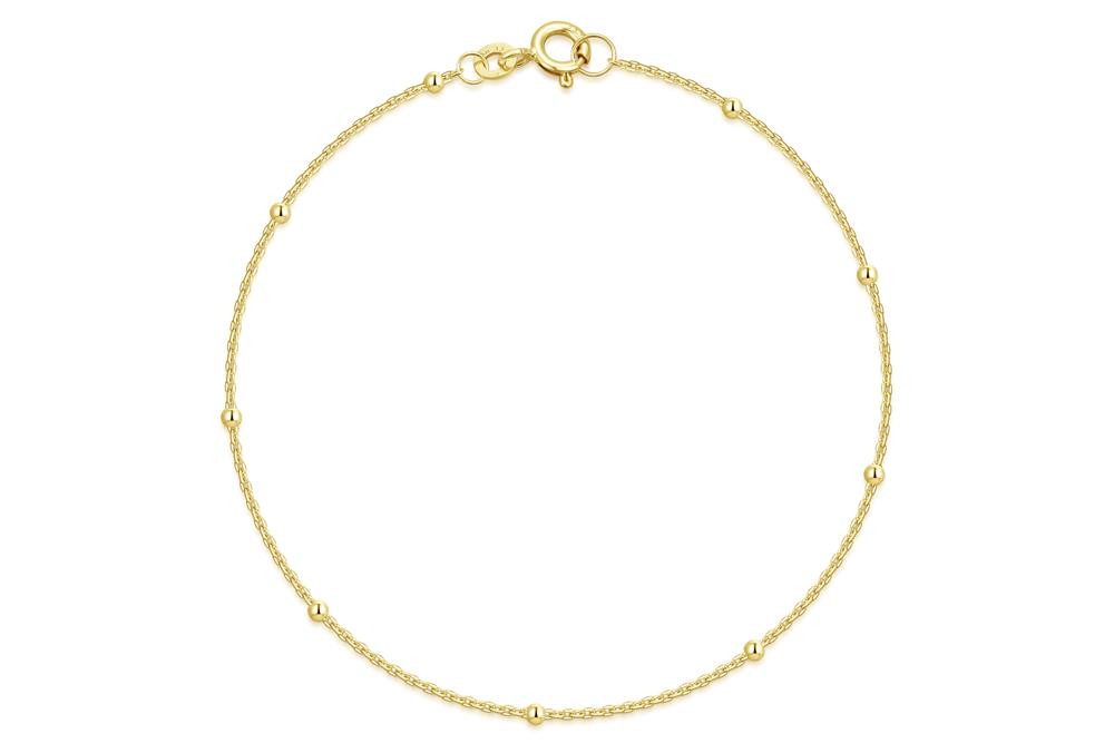 Silberkettenstore Goldarmband Erbsketten Armband mit Kugeln günstig online kaufen