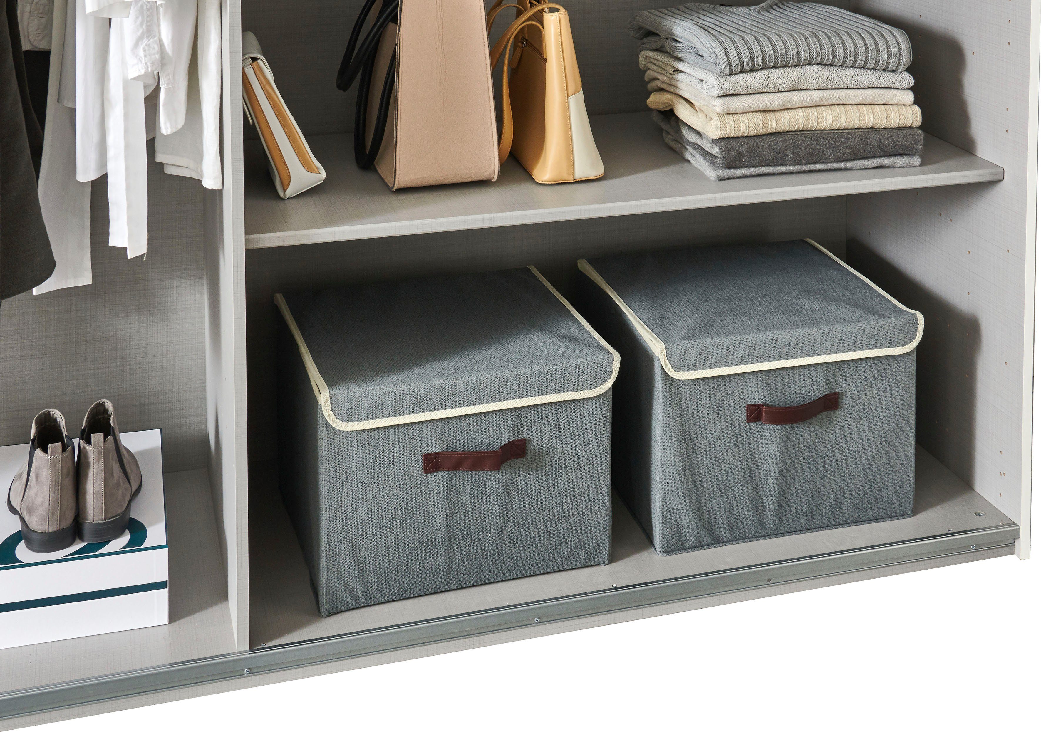 Wimex Schwebetürenschrank Norderstedt INKLUSIVE 2 Stoffboxen und 2 zusätzliche Einlegeböden, mit Glastür – Bild 4 von 5