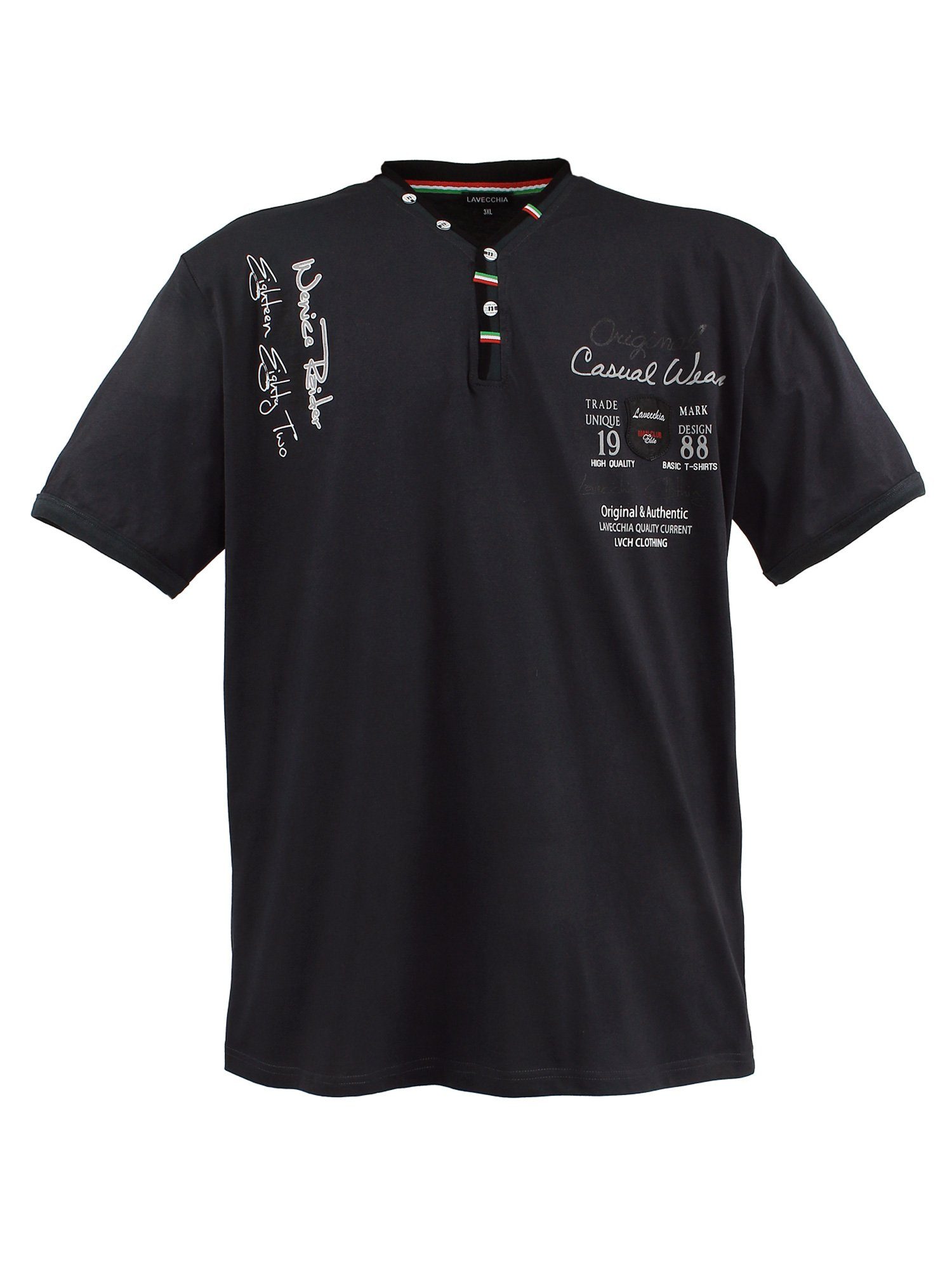 Lavecchia T-Shirt Übergrößen Herren V-Shirt LV-2042 Herrenshirt V-Ausschnitt anthrazit