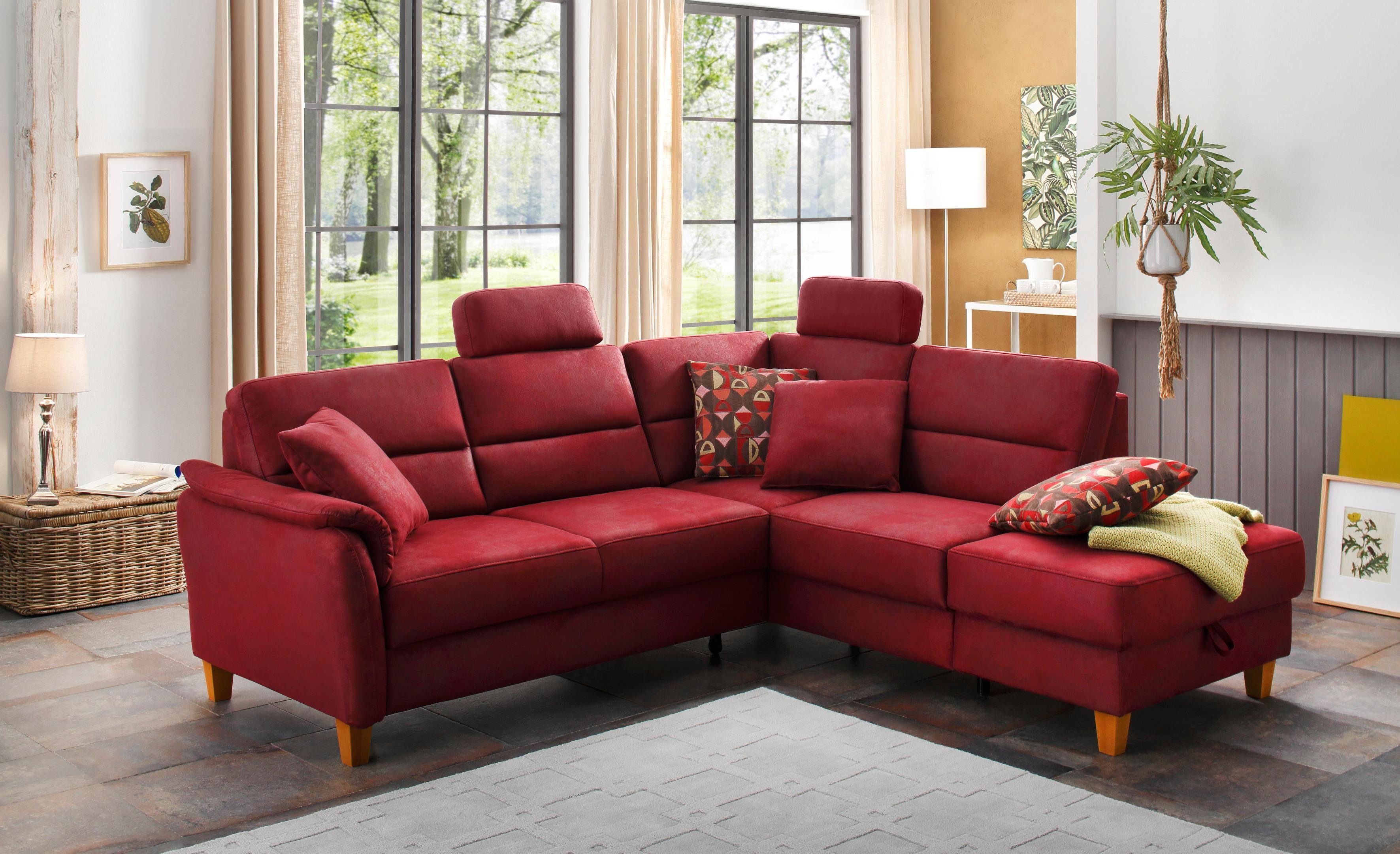 Home affaire Ecksofa Palmera L-Form, Federkern, günstig online kaufen