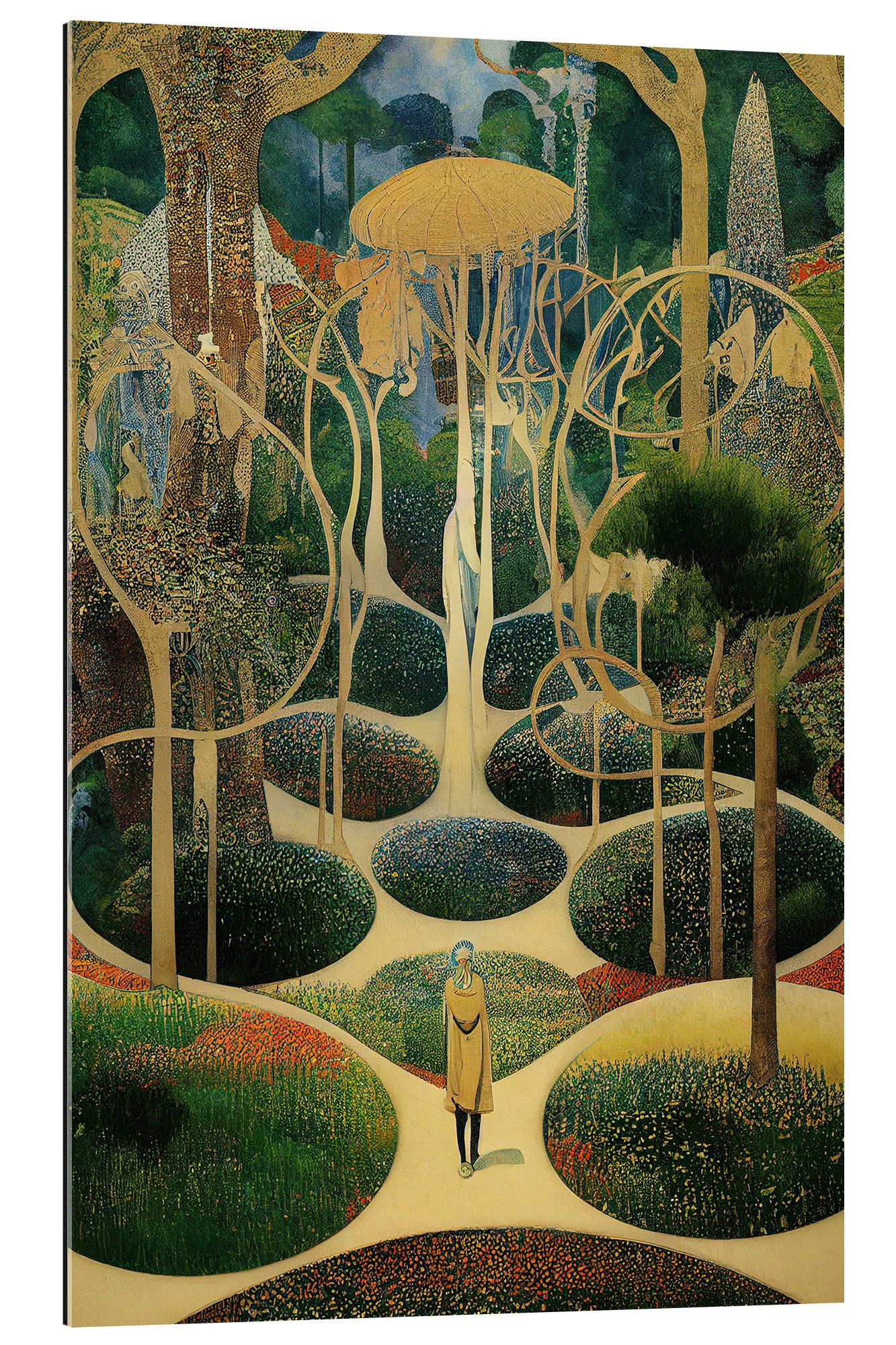 Posterlounge XXL-Wandbild Mariusz Flont, Magische Gärten - Collage VII, Wohnzimmer Vintage Illustration