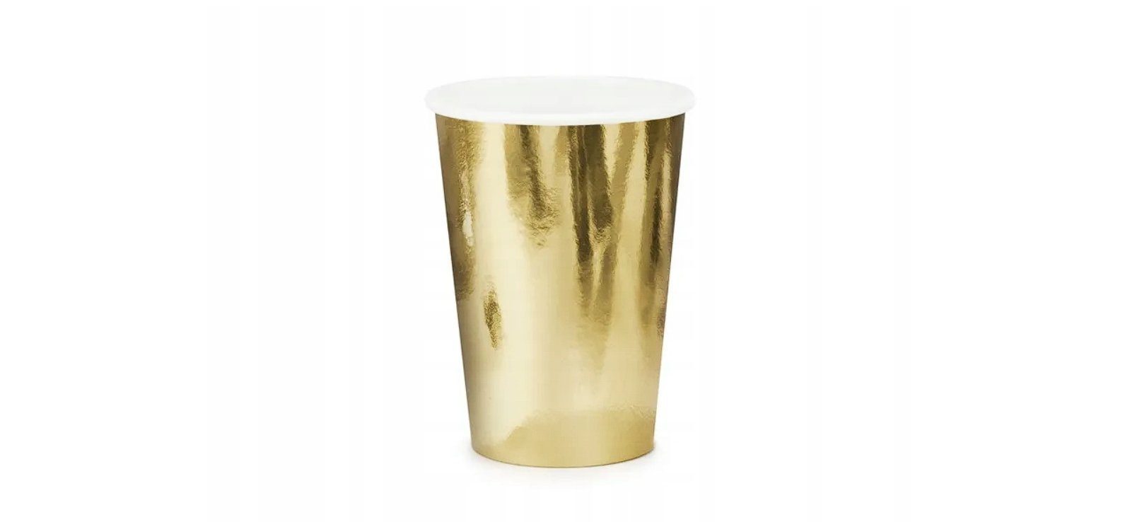 Festivalartikel Einweggeschirr-Set Set mit 12 goldenen Einweg-Tellern und Bechern, elegant, papier