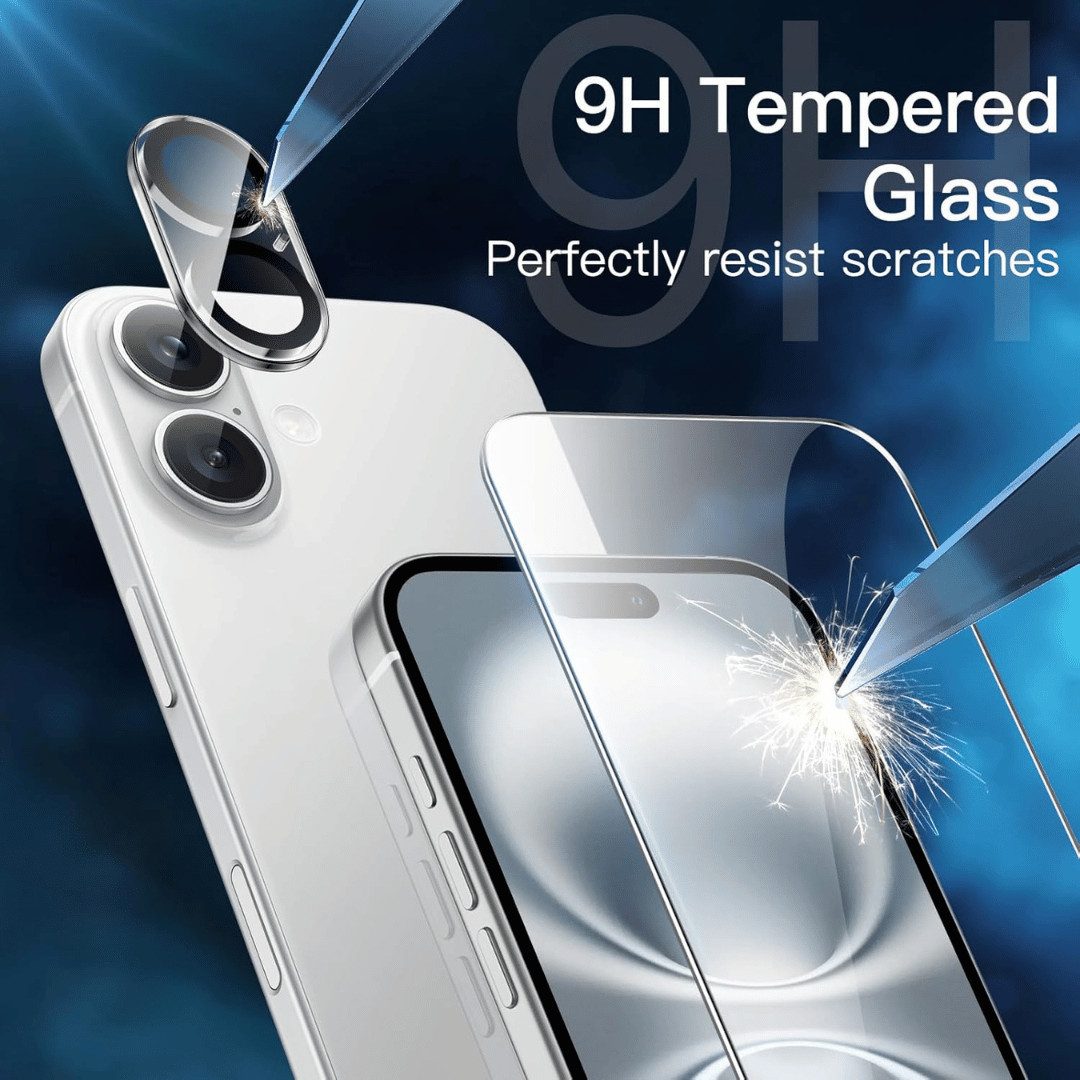 SmartUP Smartphone-Hülle Hülle für Iphone 16 Plus 2X Schutzglas 2X Kameraschutz Panzerfolie 9H, Rundumschutz – Bild 4 von 5