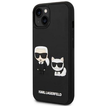 KARL LAGERFELD Handyhülle Case iPhone 14 Plus Kunststoff schwarz Katze Karl 6,7 Zoll, Kantenschutz