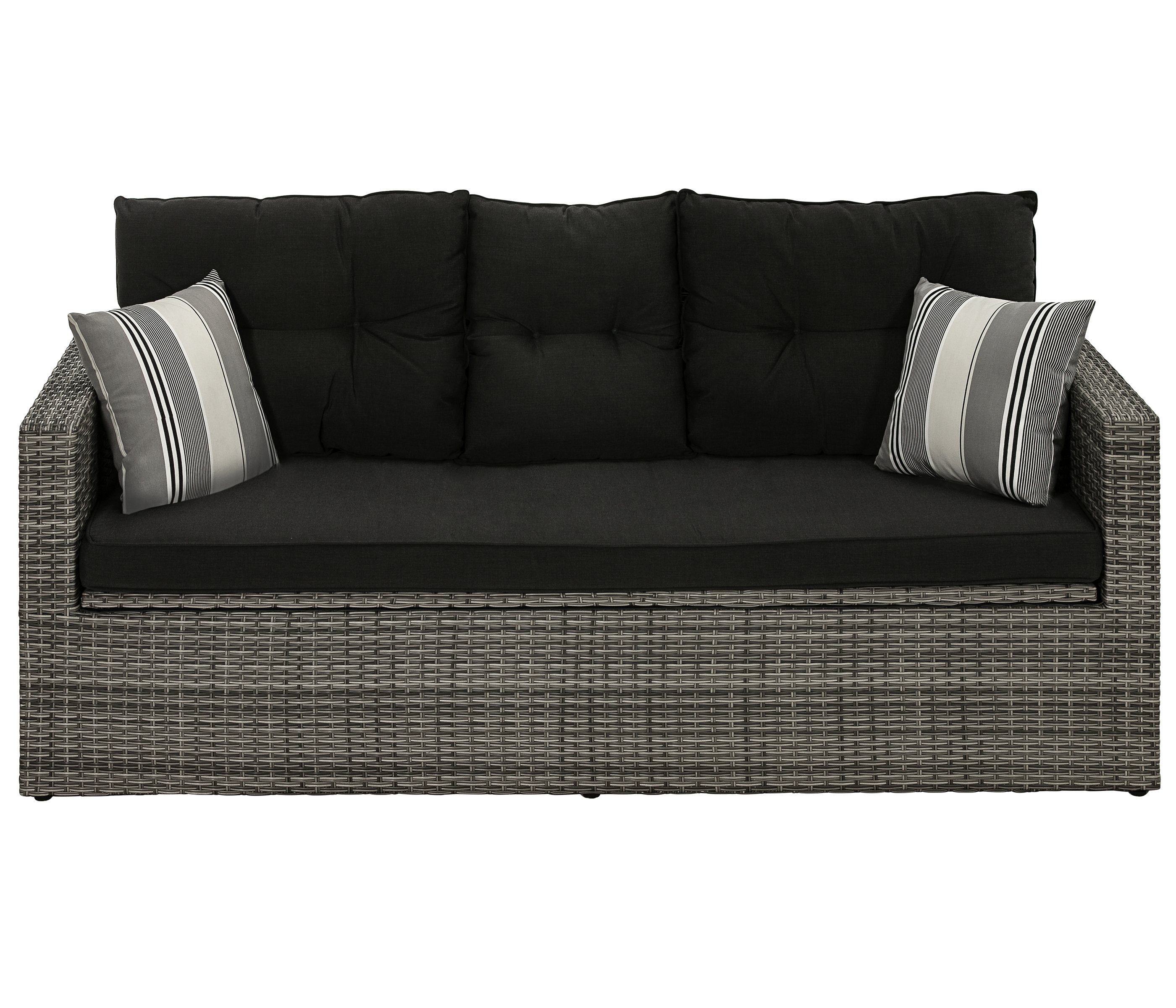 Dehner Gartenlounge-Set Sitzbank Föhr, 178 x 84 x 75 cm, Praktisches Loungesofa mit viel Stauraum und einer klappbaren Ablage