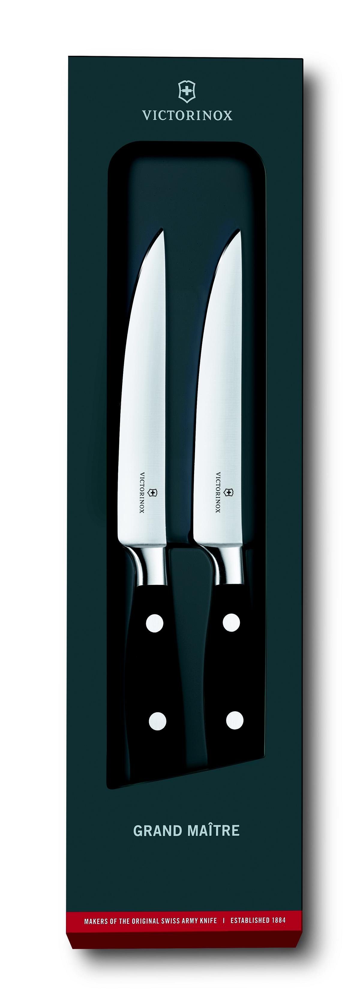 Schliff, Maître Victorinox 12cm normaler 2-tlg., Taschenmesser Grand Steakmesser-Set,