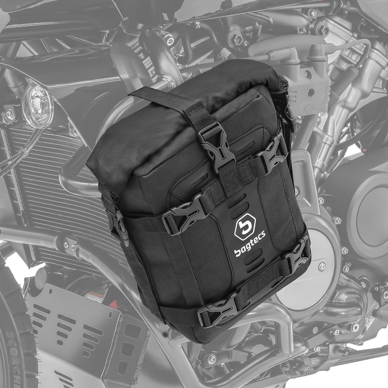 Bagtecs Rahmentasche Sturzbügeltasche für Schutzbügel Motorrad # S3B 6 Liter