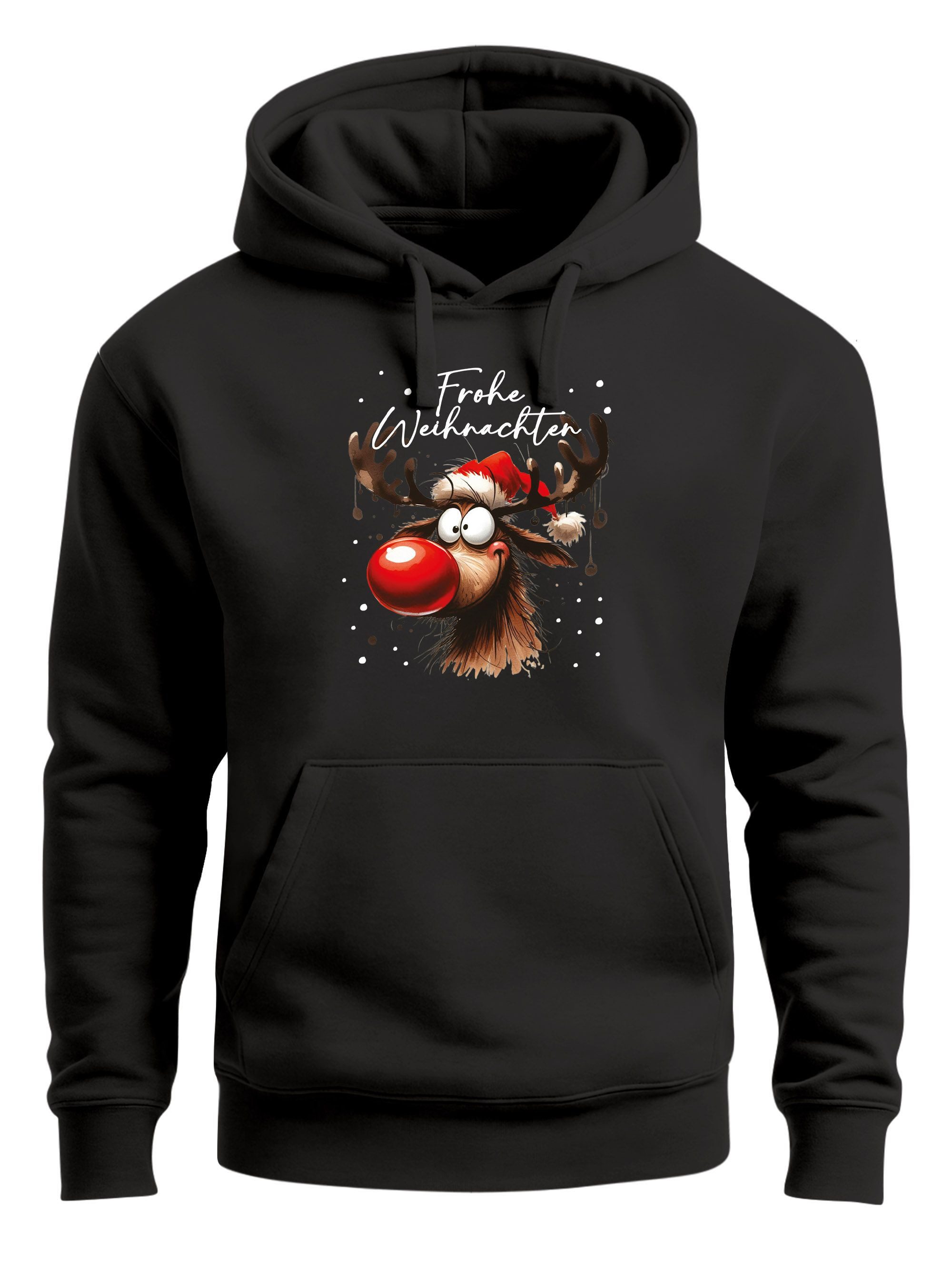 Hoodie Hoodie Herren Frohe Weihnachten Rentier Rudolf Weihnachtspullover