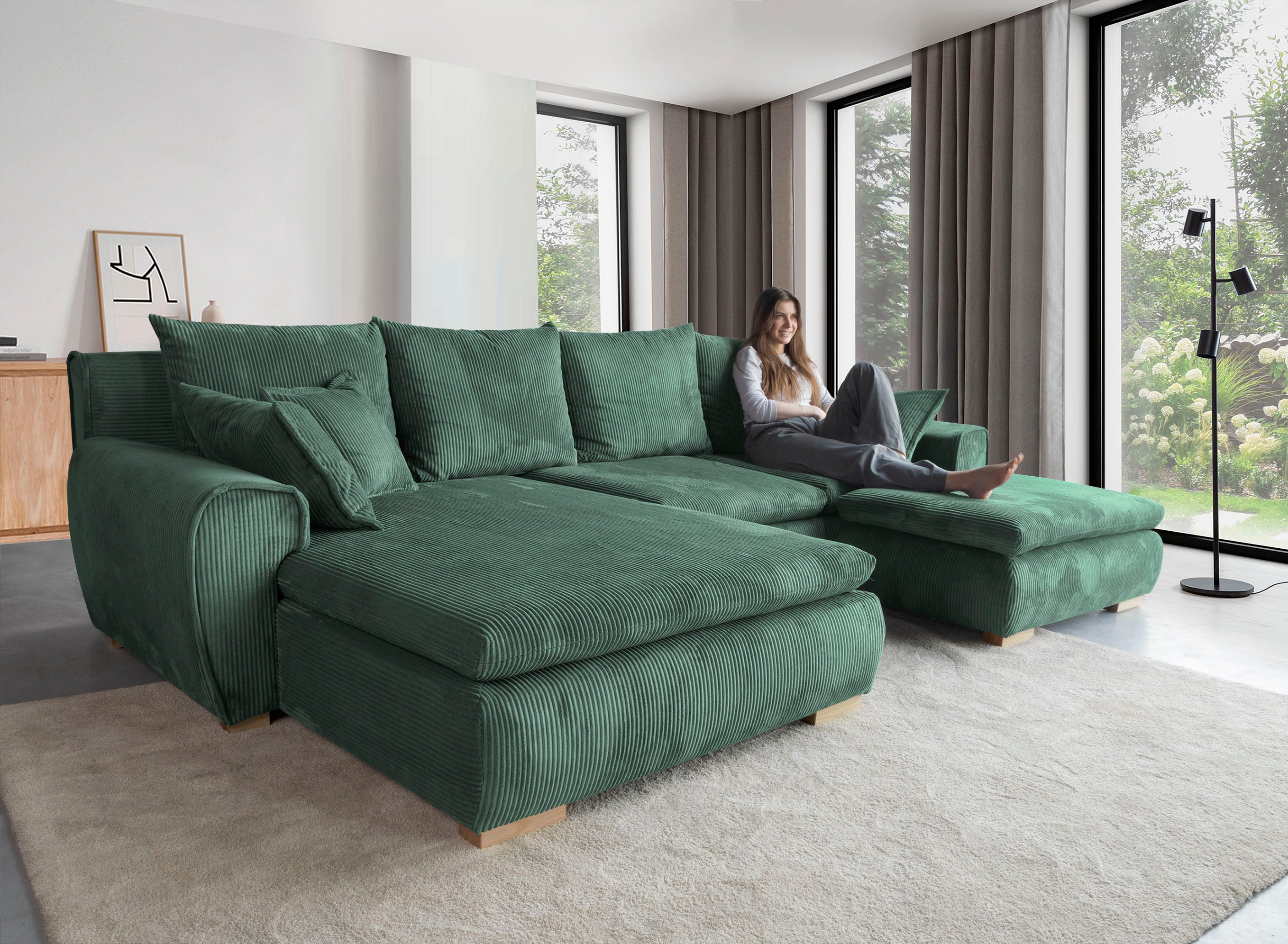 Home affaire Ecksofa Katja L-Form, Cord günstig online kaufen