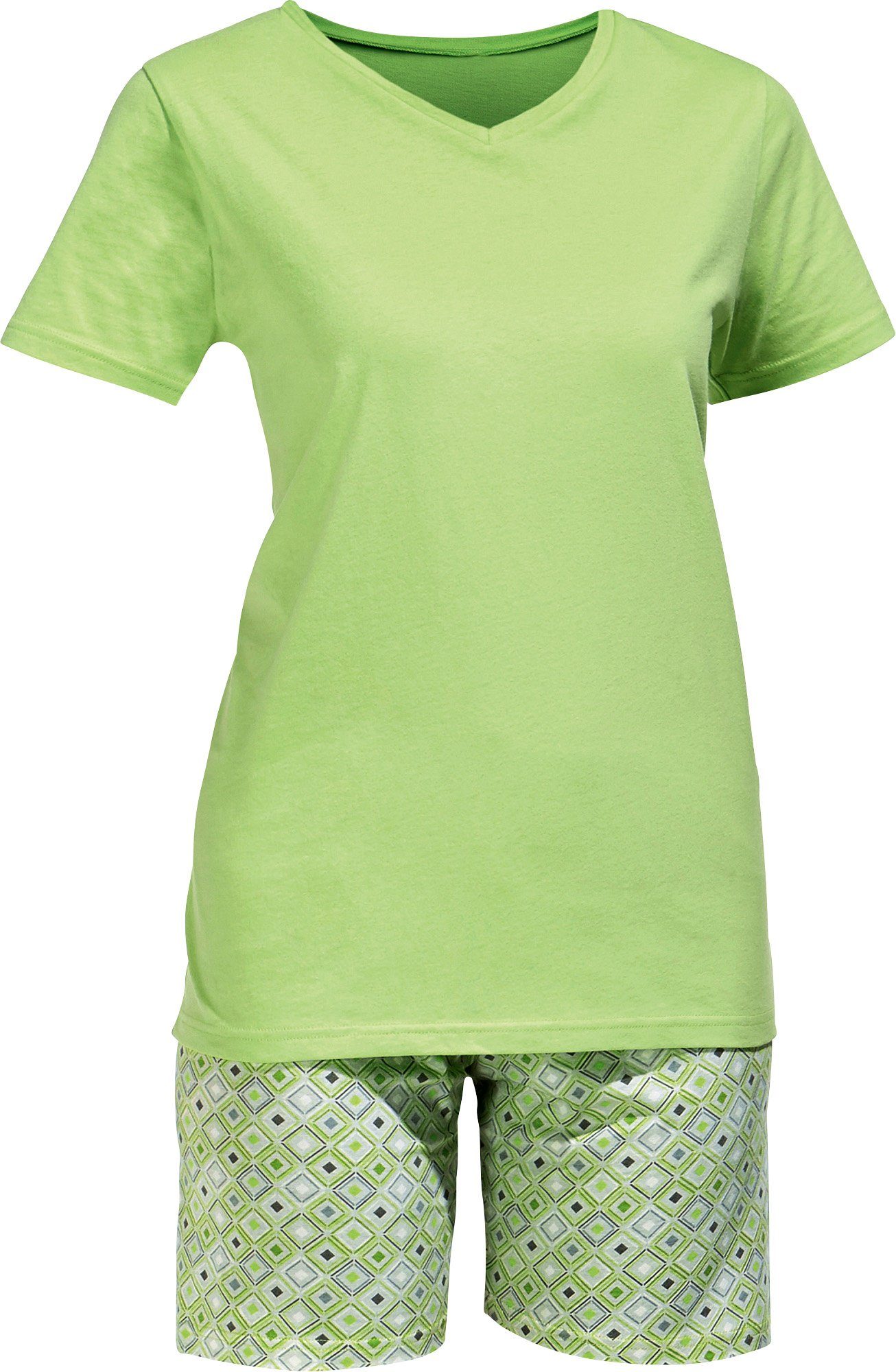 Erwin Müller Pyjama Damen-Shorty Single-Jersey gemustert