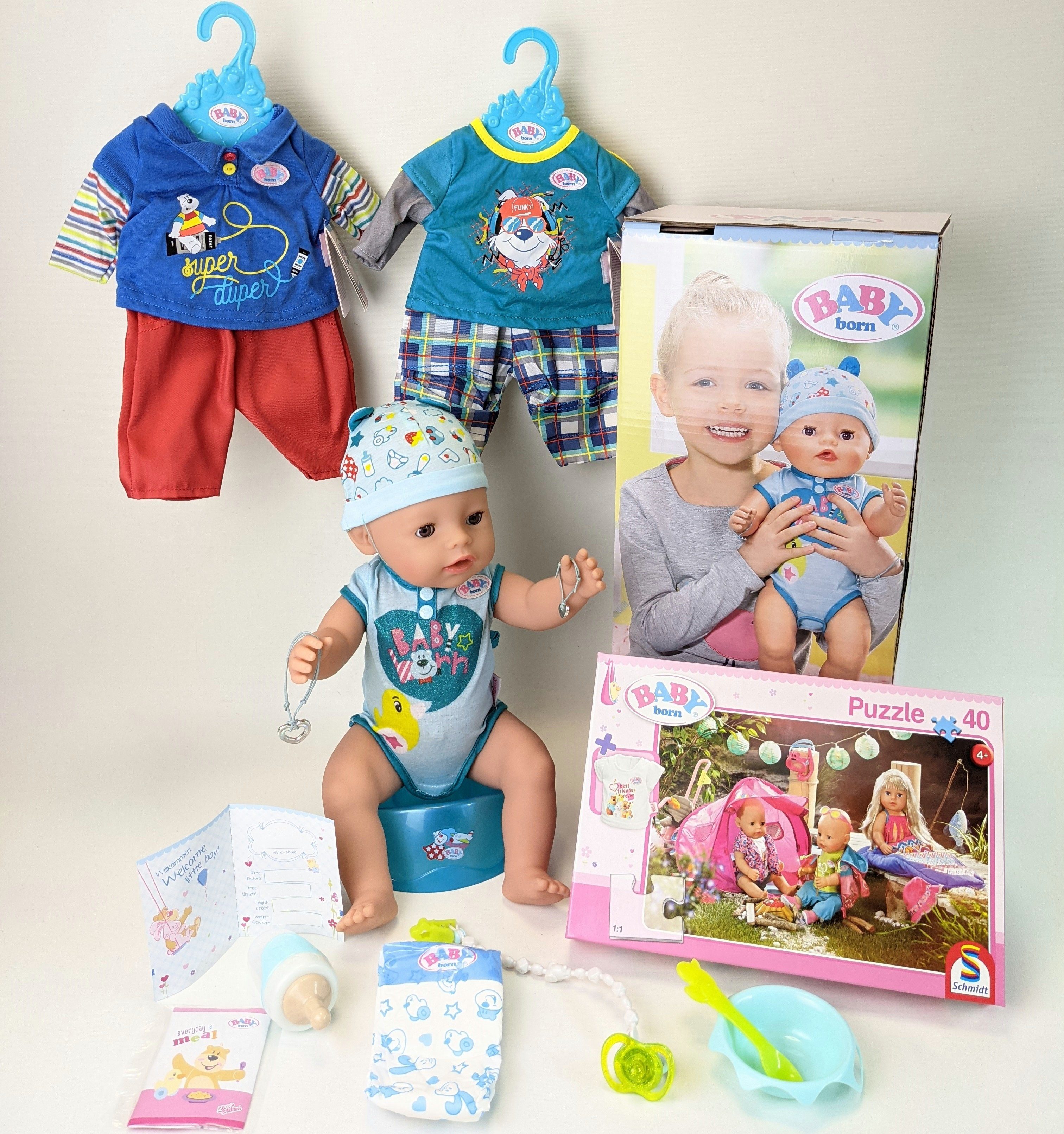 Zapf Creation® Babypuppe Zapf Creation - BABY born: Soft Touch Boy 43 cm  mit viel Zubehör & (Set,Spar-Set)