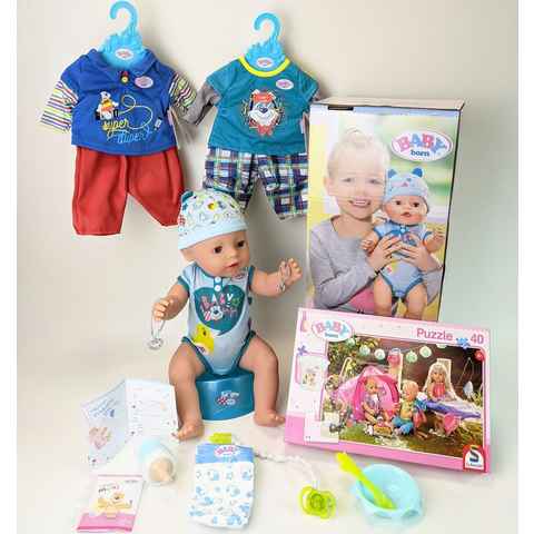 Zapf Creation® Babypuppe Zapf Creation - BABY born: Soft Touch Boy 43 cm mit viel Zubehör & (Set,Spar-Set)