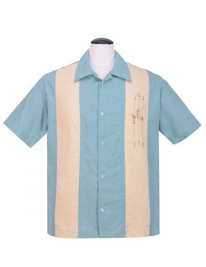 Steady Clothing Kurzarmhemd The Shake Down Sea Foam Retro Vintage Bowling Shirt