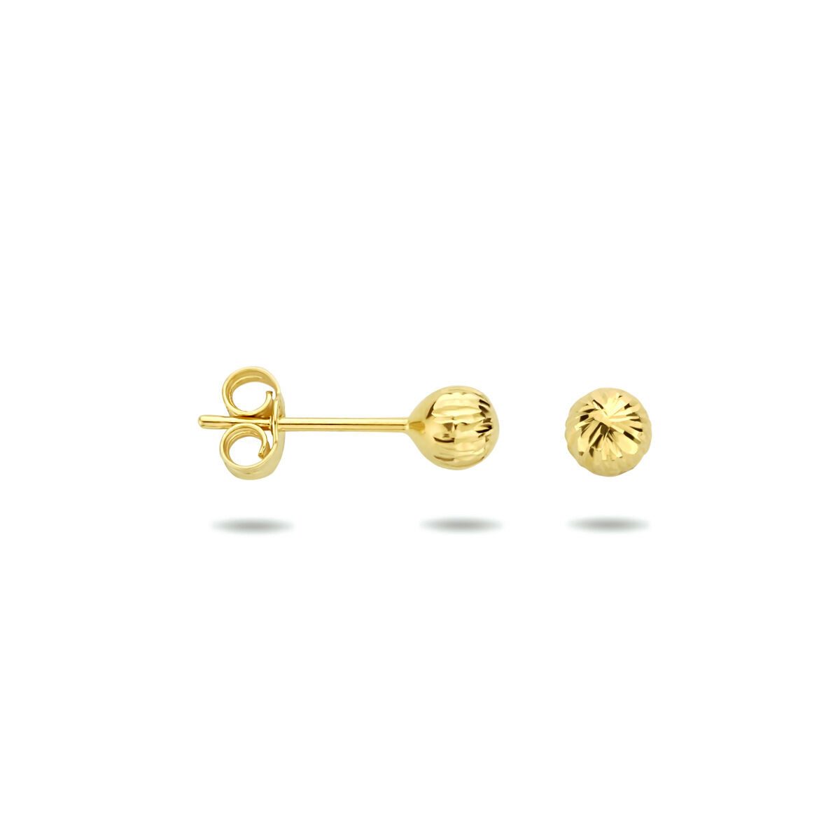 NICEANDnoble Paar Ohrstecker 585er Gold Ohrstecker Kugel diamantiert