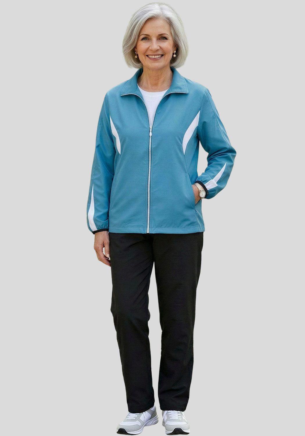 Herbold Sportswear Trainingsanzug Sportanzug Damen Microfaser Freizeitanzug (2-tlg), Leicht, atmungsaktiv, mit Reißverschlussjacke