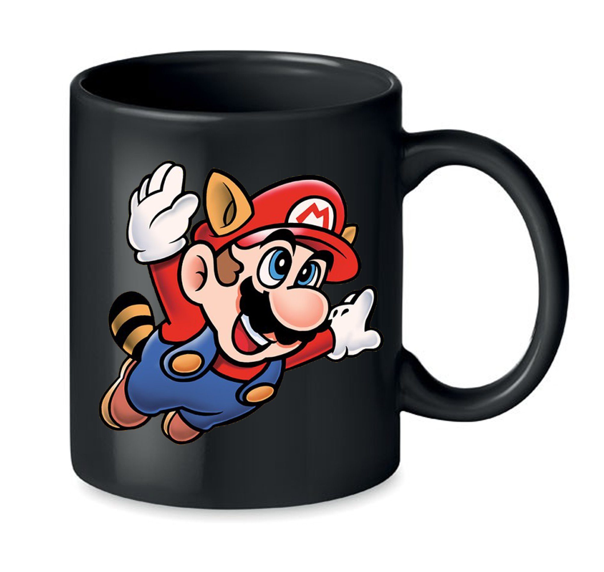 Blondie & Brownie Tasse Super Mario 3 Fligh Nintendo Gamer Gaming Nerd Konsole, Keramik Schwarz