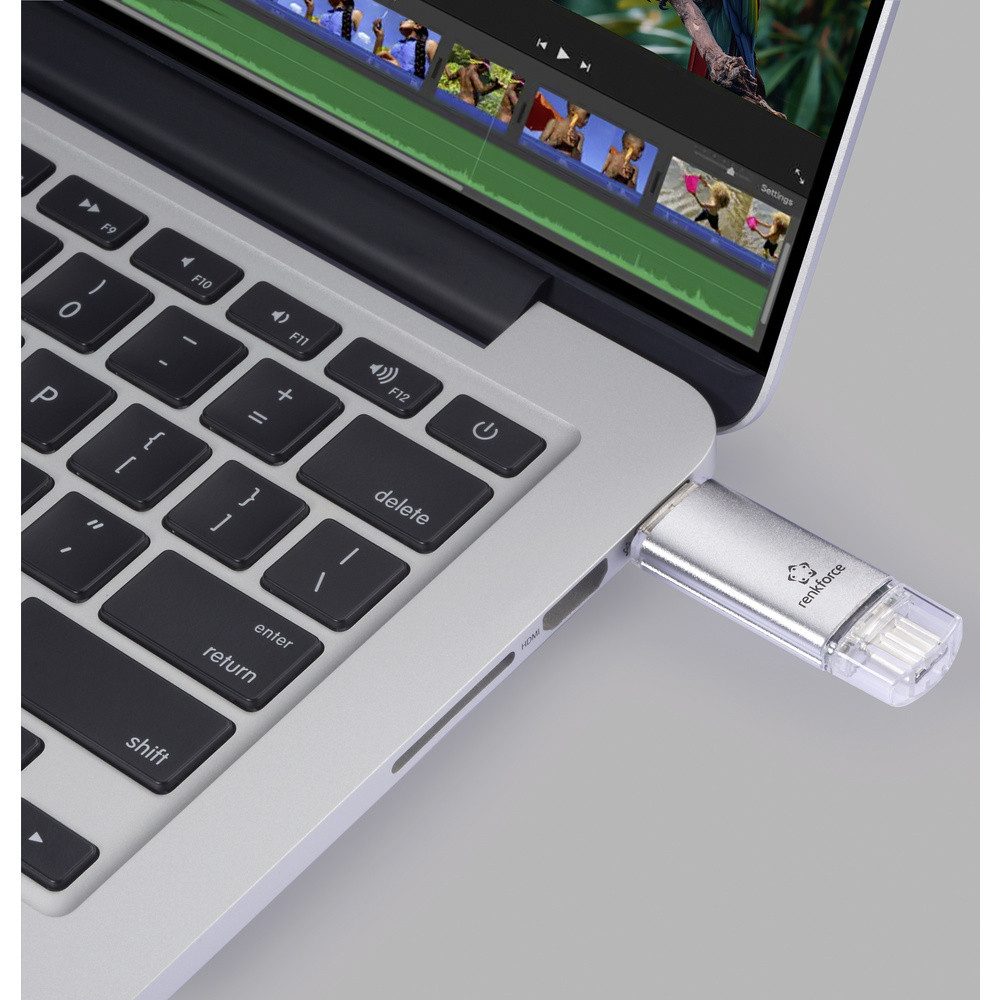 Renkforce Renkforce RF-USBOS-220 USB-Stick 32 GB Silber RF-6684362 USB-A, USB-C USB-Stick – Bild 4 von 5
