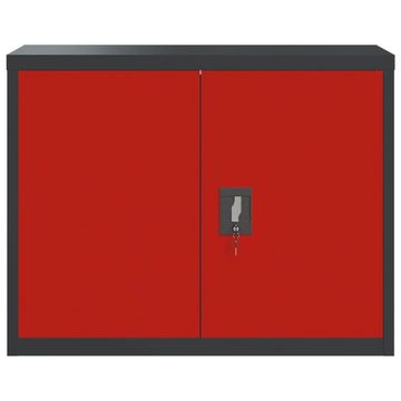 furnicato Aktenschrank Anthrazit und Rot 90x40x70 cm Stahl