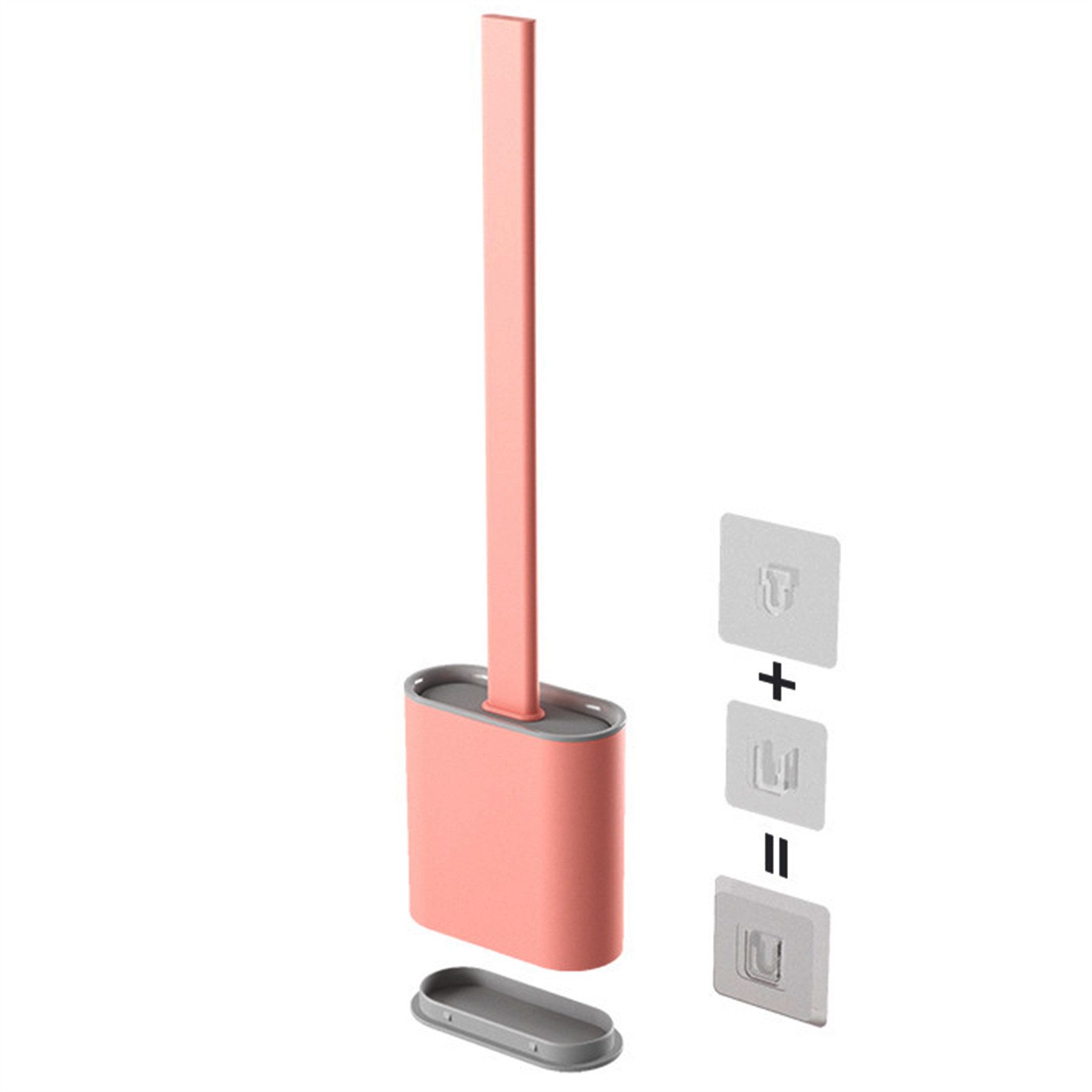 Mutig WC-Reinigungsbürste WC Bürste mit Halter Silikon Toilettenbürste Langer Stiel klobürste, (mit Rutschfestem Langem Kunststoffgriff und Flexiblen Borsten, Klobürste, Tiefenreiniger Silikon-Toilettenbürste), für Badezimmer oder Gäste-WC Wandmontage & Stehen