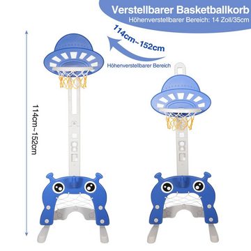 Bettizia Basketballkorb Kinder Basketballständer 4 in 1 Spielplatz Fußball Golf Wurfring (1-St)