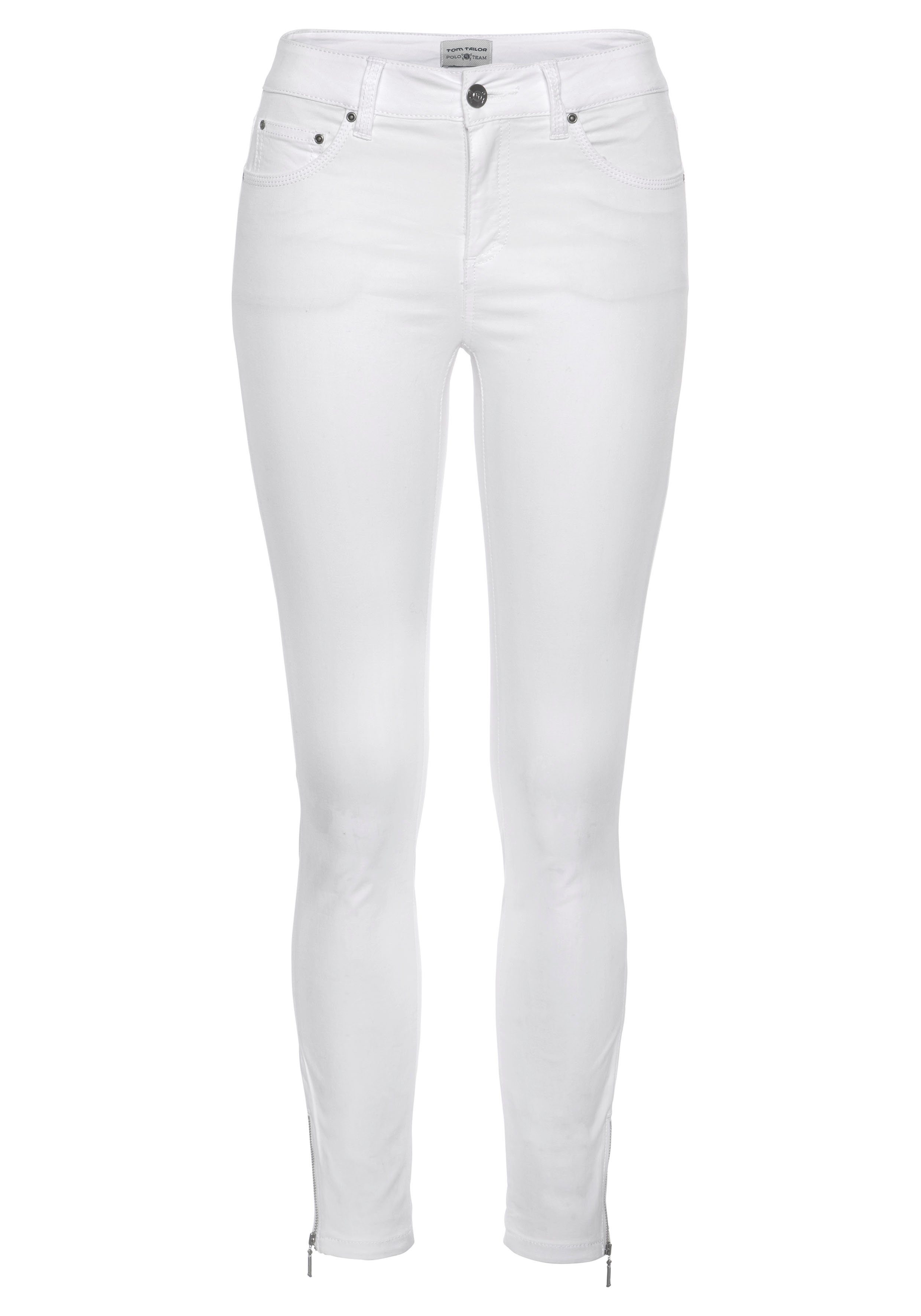 TOM TAILOR Polo Slim-fit-Jeans 5-Pocket-Stil weiß Team im