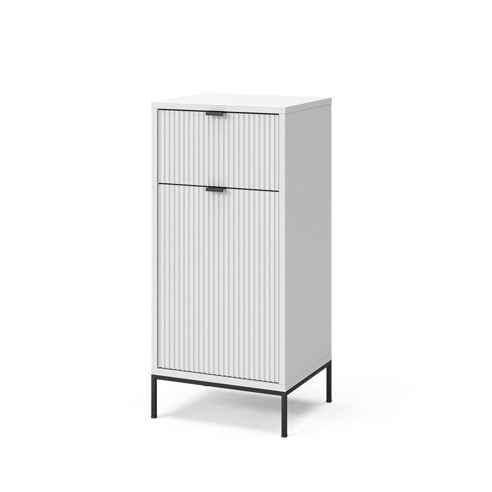 Vicco Midischrank Eliza Weiß 40 x 87 cm mit Tür und Schublade günstig online kaufen