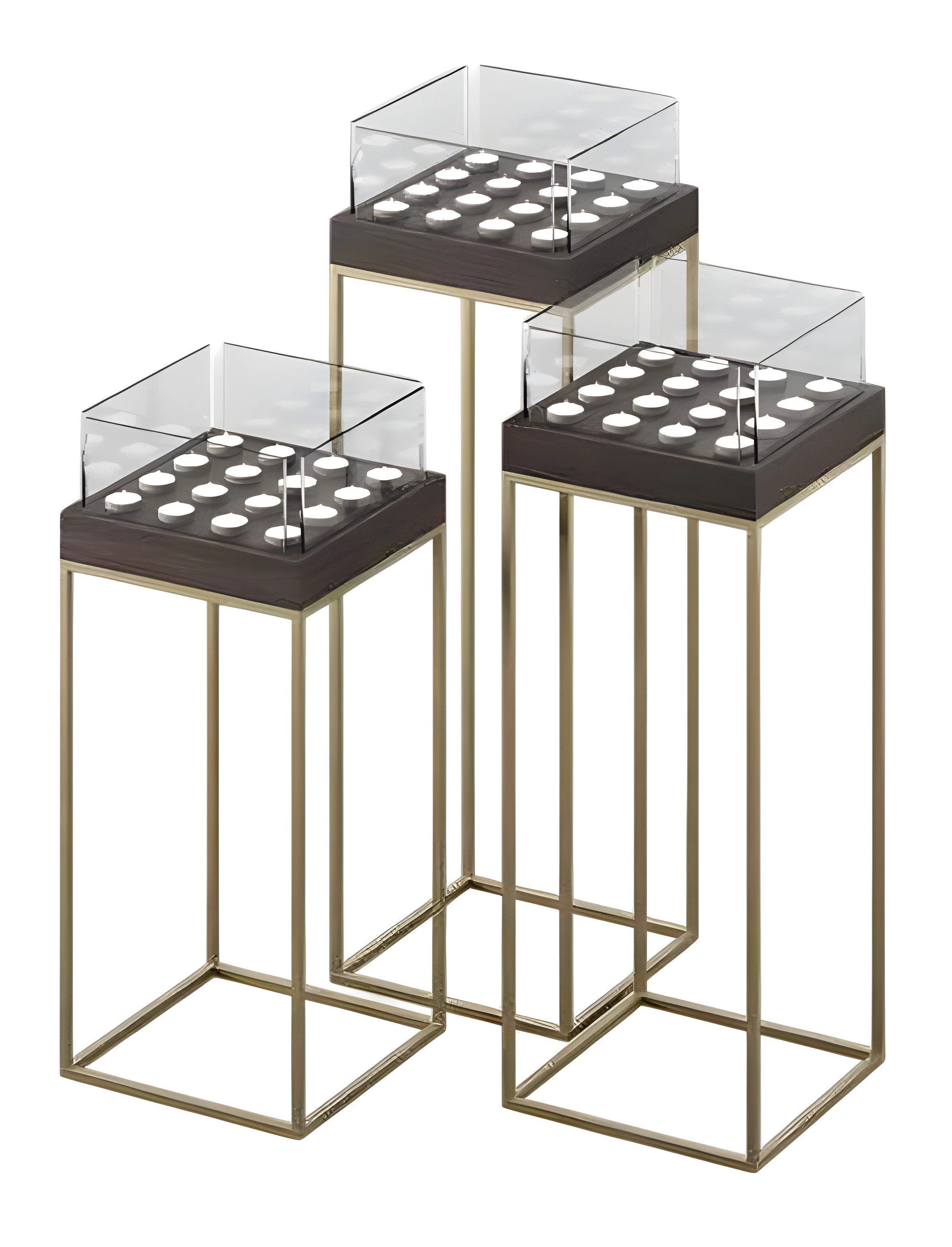 JVmoebel Teelichthalter Elegante Kerzenständer aus grauem Metall im modernen Design (1 St), Made in Europe