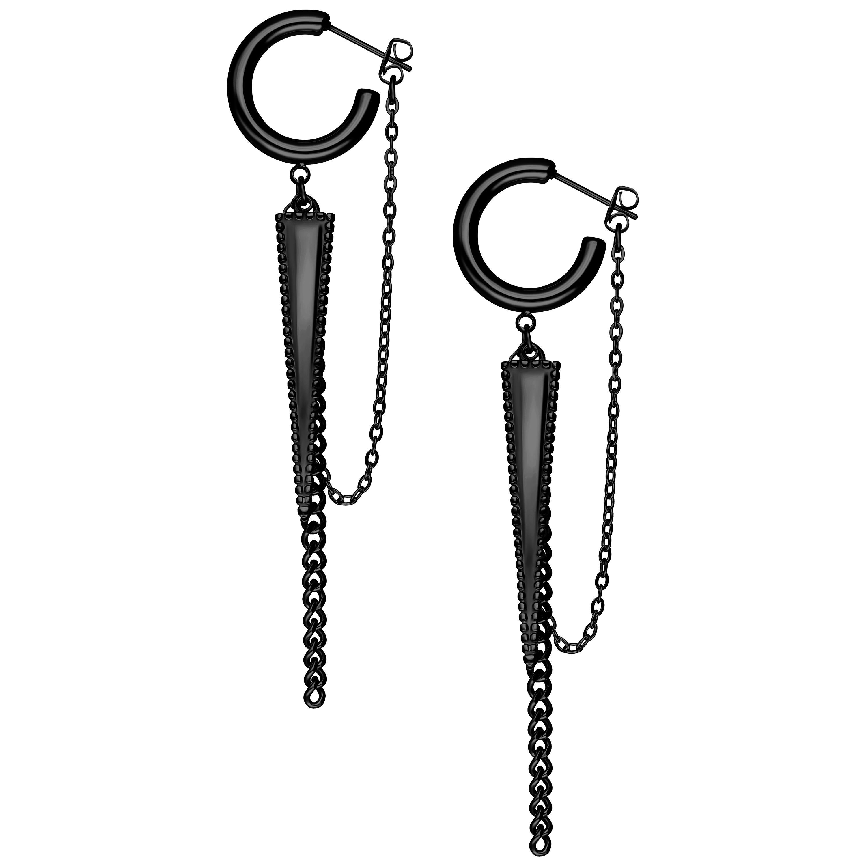 Wildcat Paar Ohrstecker Little rockin´Triangle Earstuds - Schwarz, Chirurgenstahl 316L - wasserfest, langlebig, hautverträglich