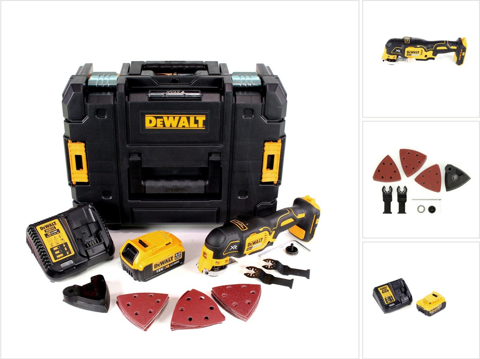 DeWalt Akku-Multifunktionswerkzeug DCS 355 M1 Akku Oszillierer Multitool 18 V Brushless + 1x Akku 4,0 Ah