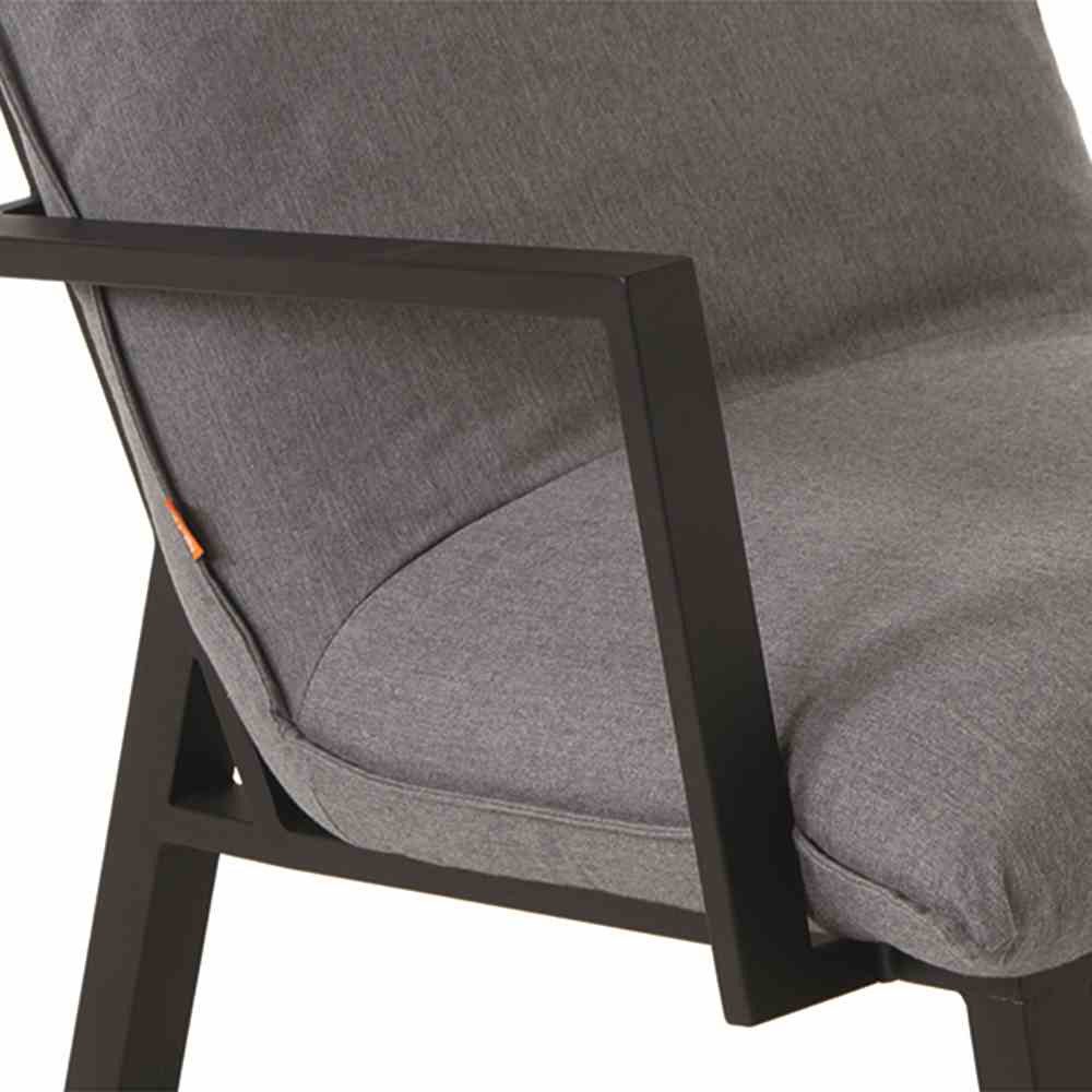 Siena Garden Loungesessel Lounge-Set Rockford matt anthrazit, Hocker+Sessel, Bezug Sunbrella
