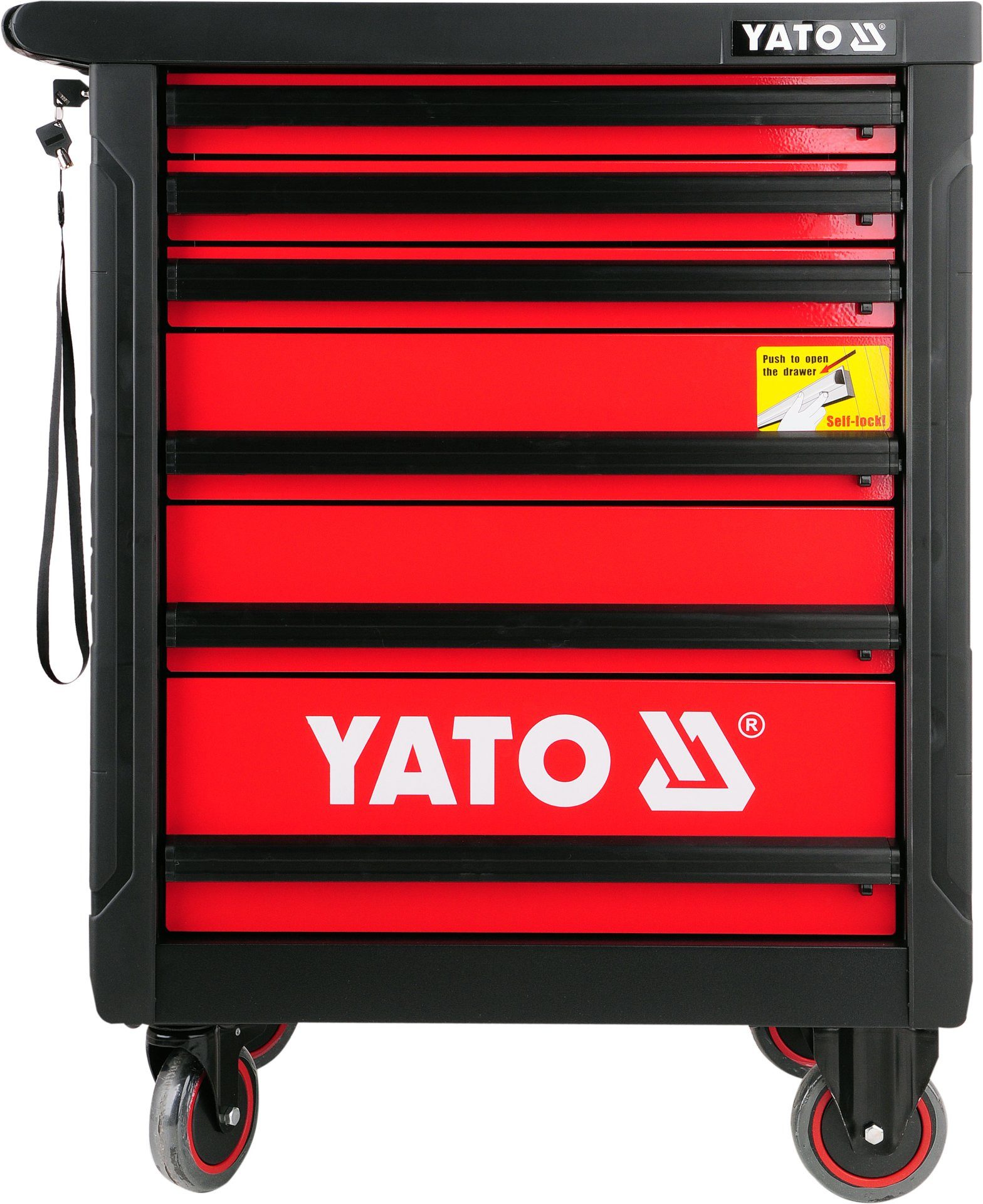 Yato Werkstattwagen Werkstattwagen 958x766x465mm inkl. Werkzeug 177-teilig, Stabil