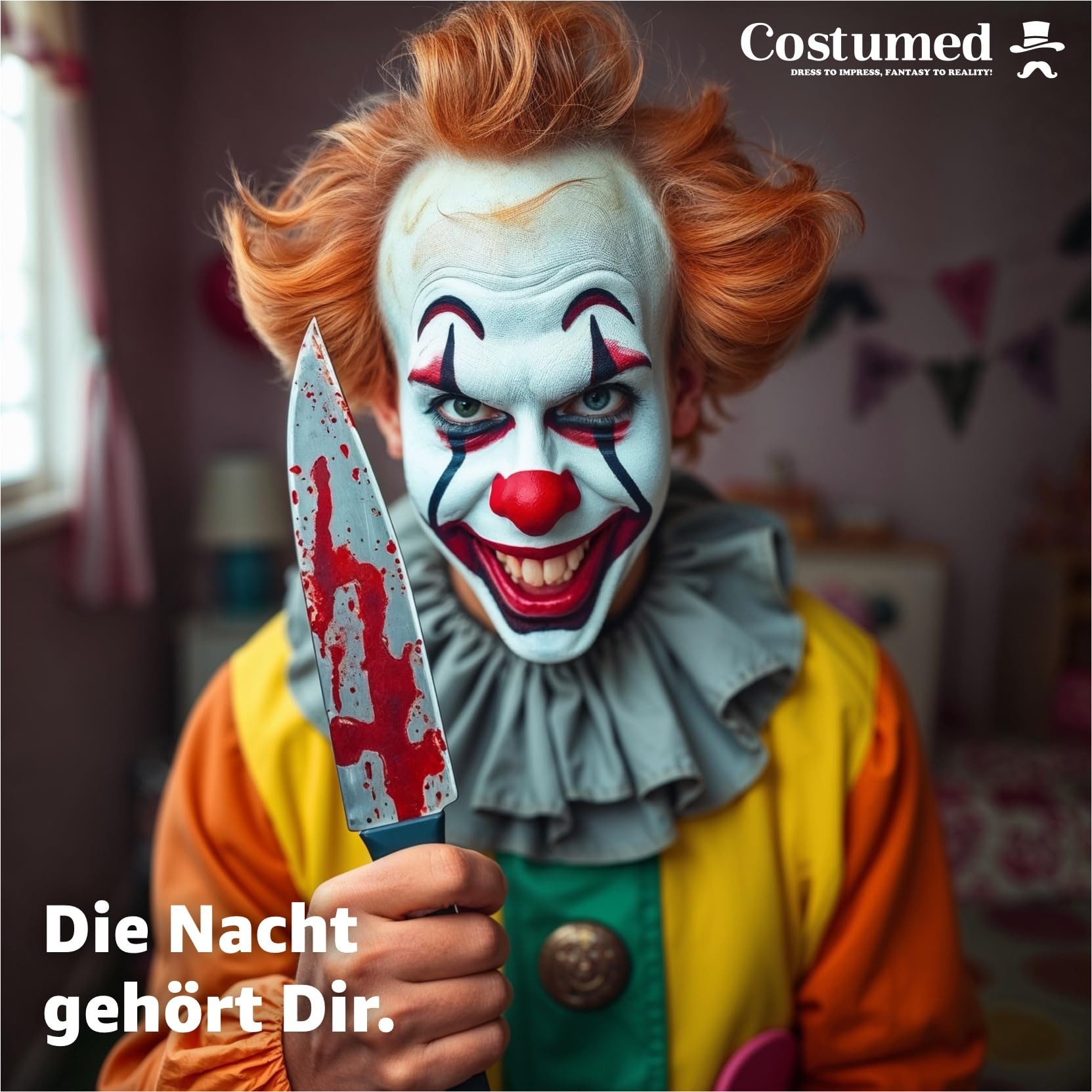 Costumed Kostüm Täuschend Echt Fake Messer mit Blut ca. 34 cm als Accessoire