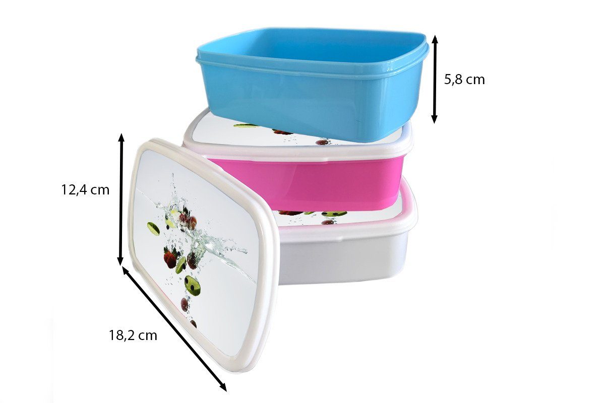 - Snackbox, Obst (2-tlg), Brotbox Lunchbox Brotdose rosa Wasser Erwachsene, Limette, für Kinder, Kunststoff, - Kunststoff Mädchen, MuchoWow