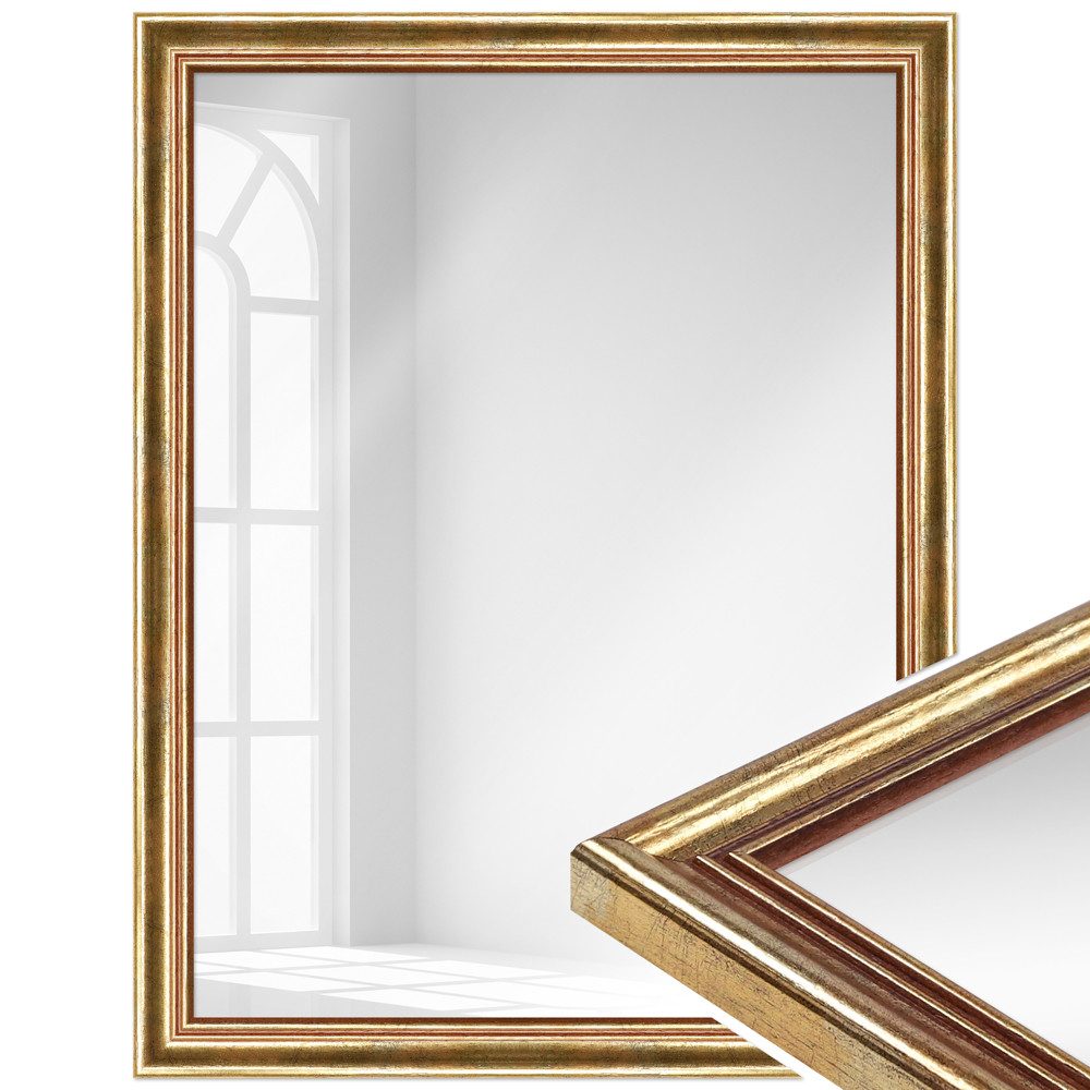WANDStyle Wandspiegel H400, Gold, aus Massivholz günstig online kaufen