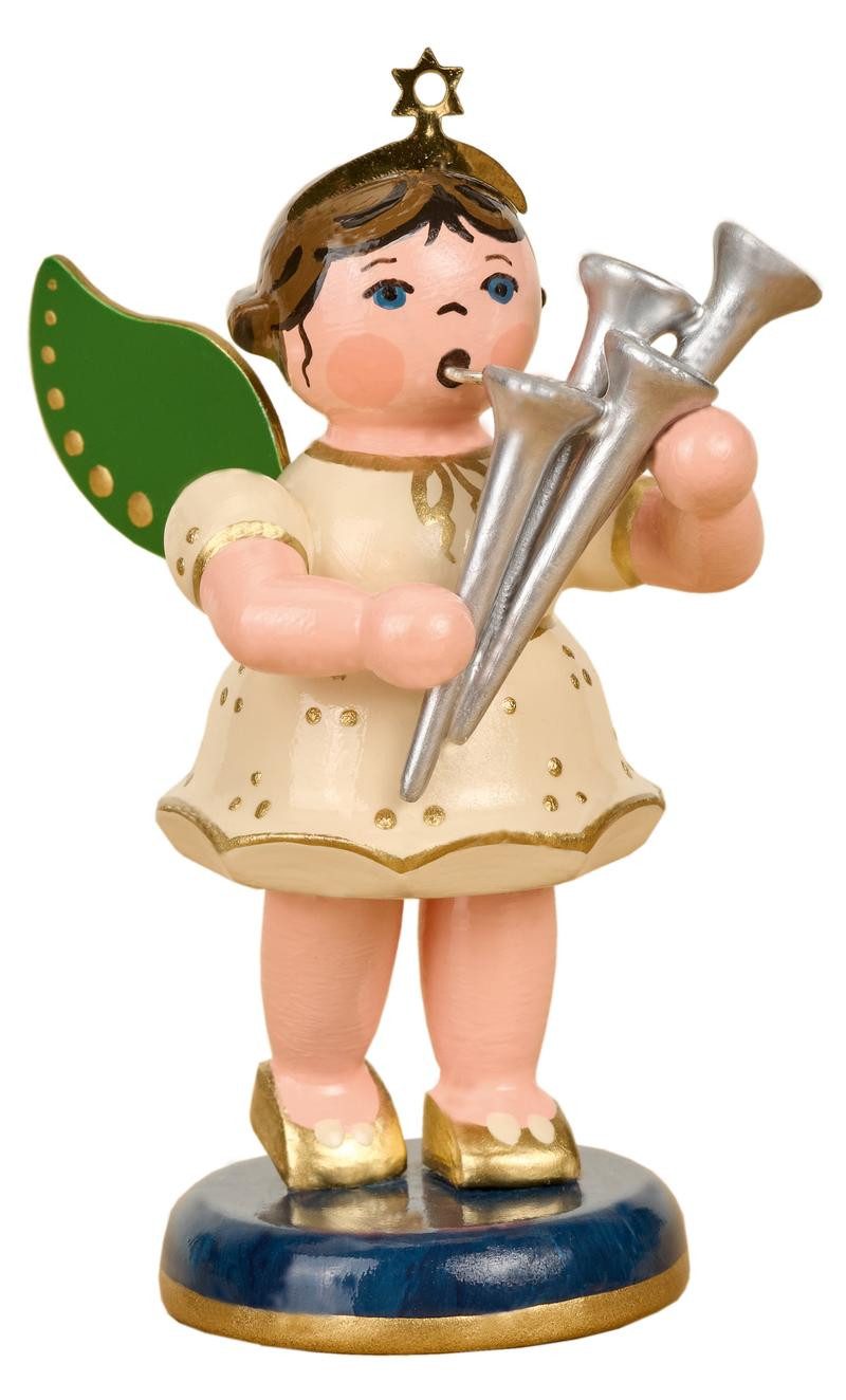 Hubrig Volkskunst GmbH Engelfigur Engel mit Schalmei Höhe 6,5 cm - Neuheit 2026, handbemalt
