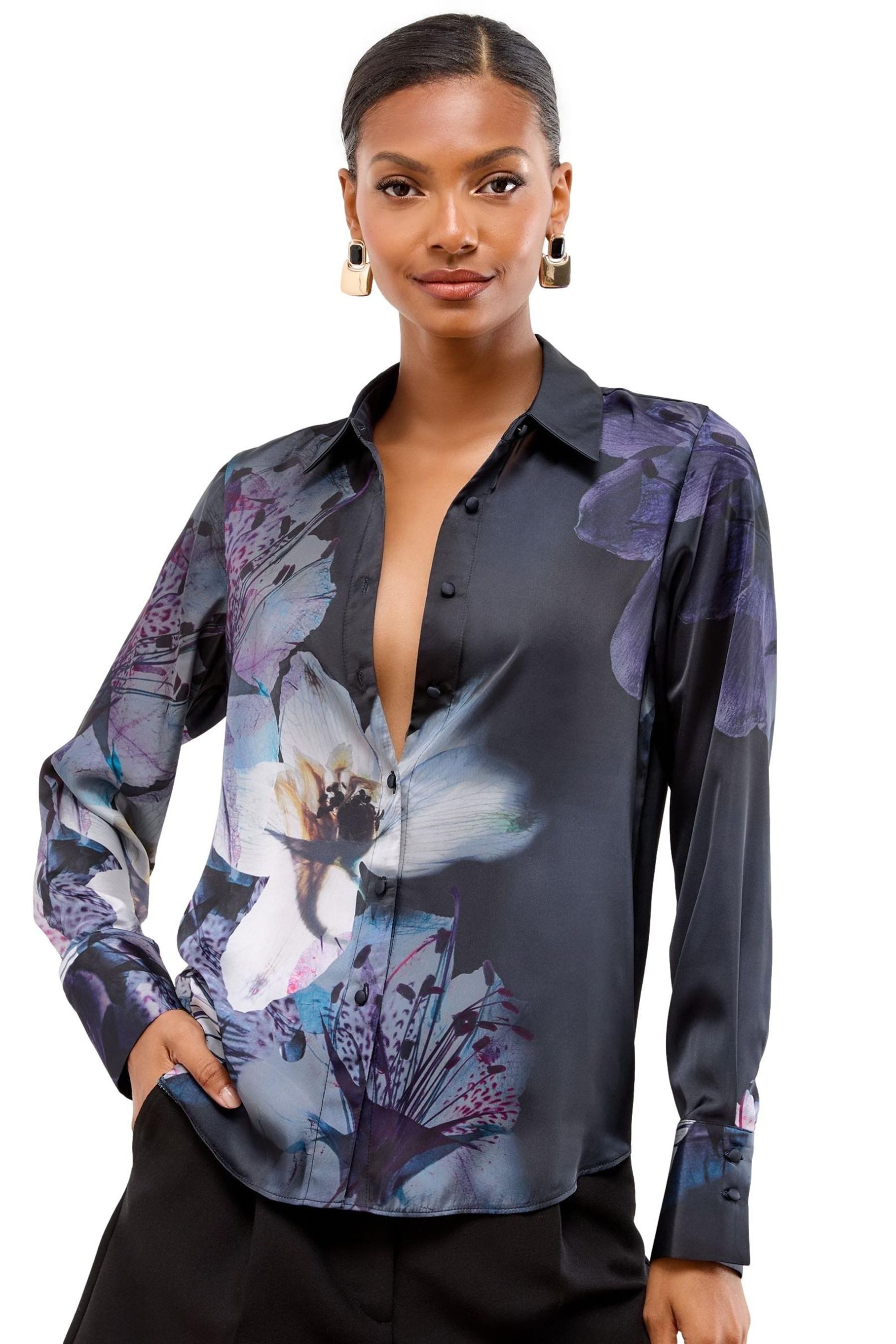 LIPSY Hemdbluse Lipsy Bedruckte Satinbluse, Regular (1-tlg) günstig online kaufen