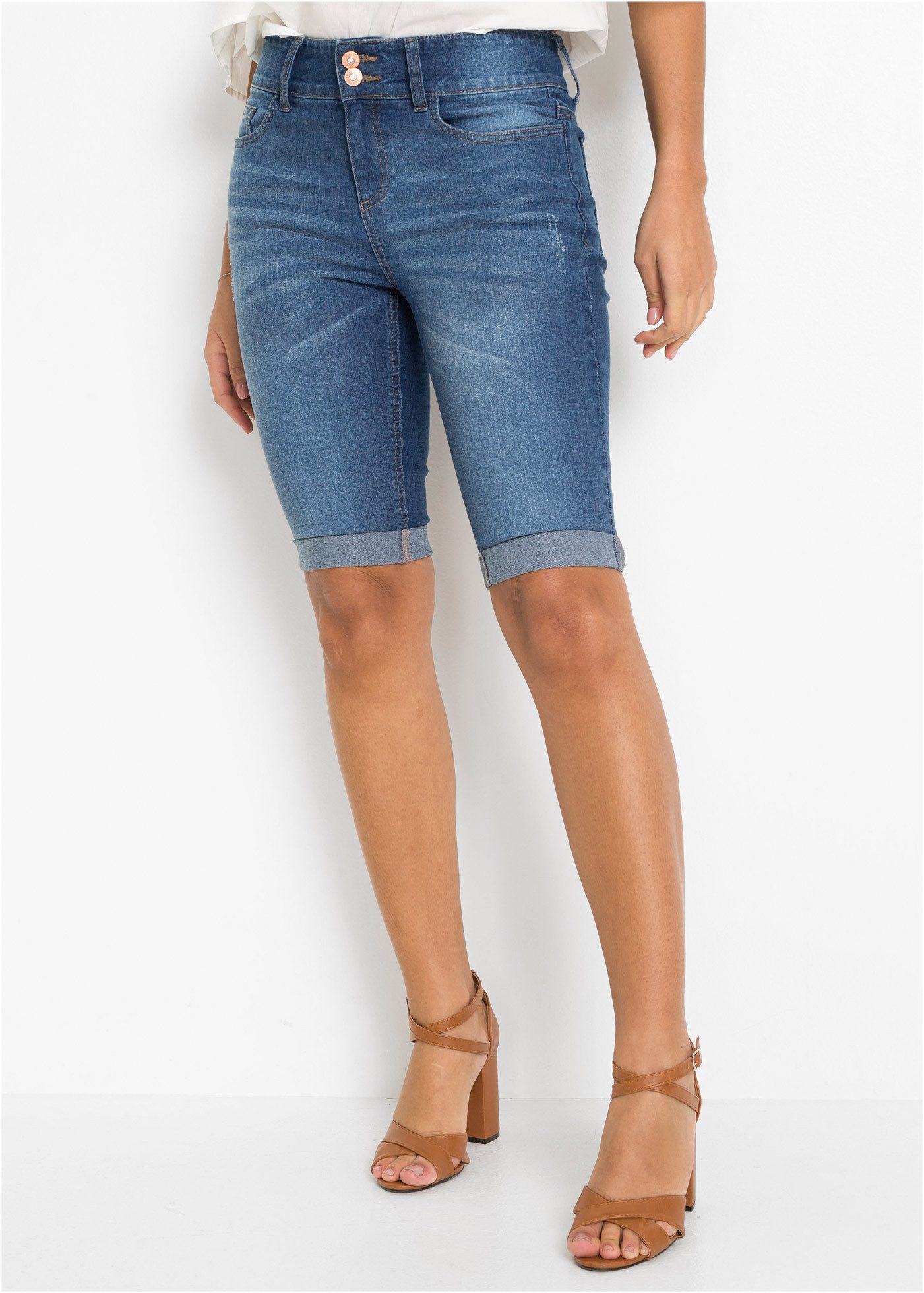 bonprix Bermudas aus Baumwolle mit Elasthan, schmale Passform günstig online kaufen